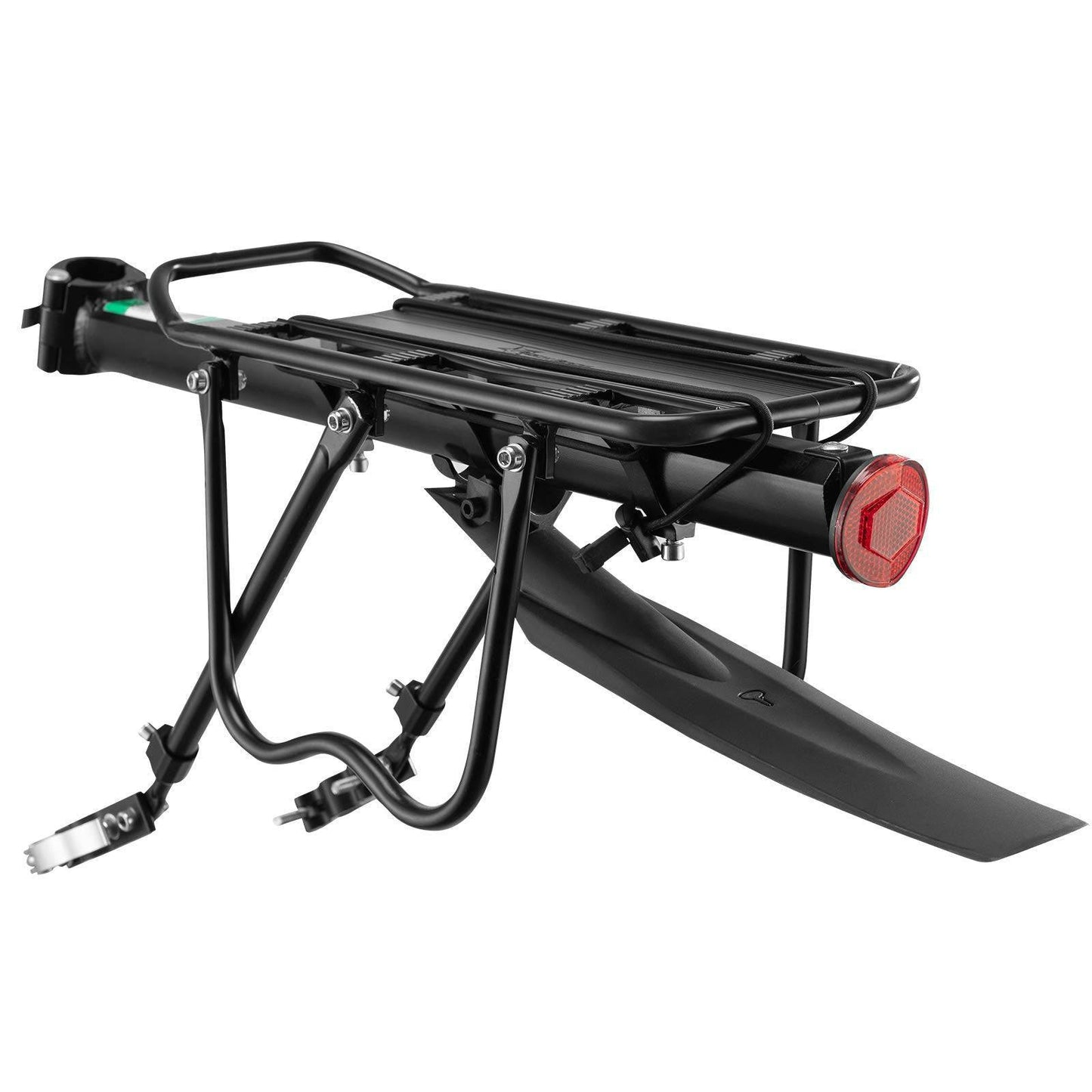 ROCKBROS bicycle luggage carrier with reflector and mudguard, aluminum alloy