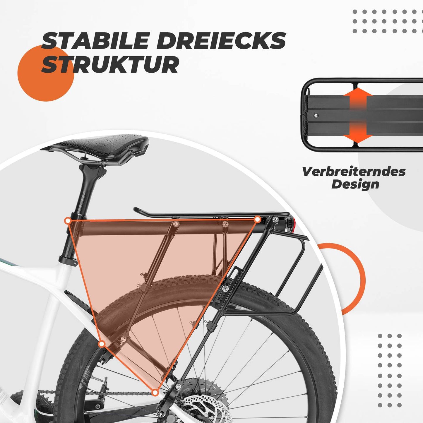 ROCKBROS Fahrrad Gepäckträger Verstellbar mit Schnellspanner Reflektor