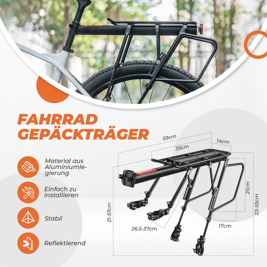 ROCKBROS Fahrrad Gepäckträger Verstellbar mit Schnellspanner Reflektor