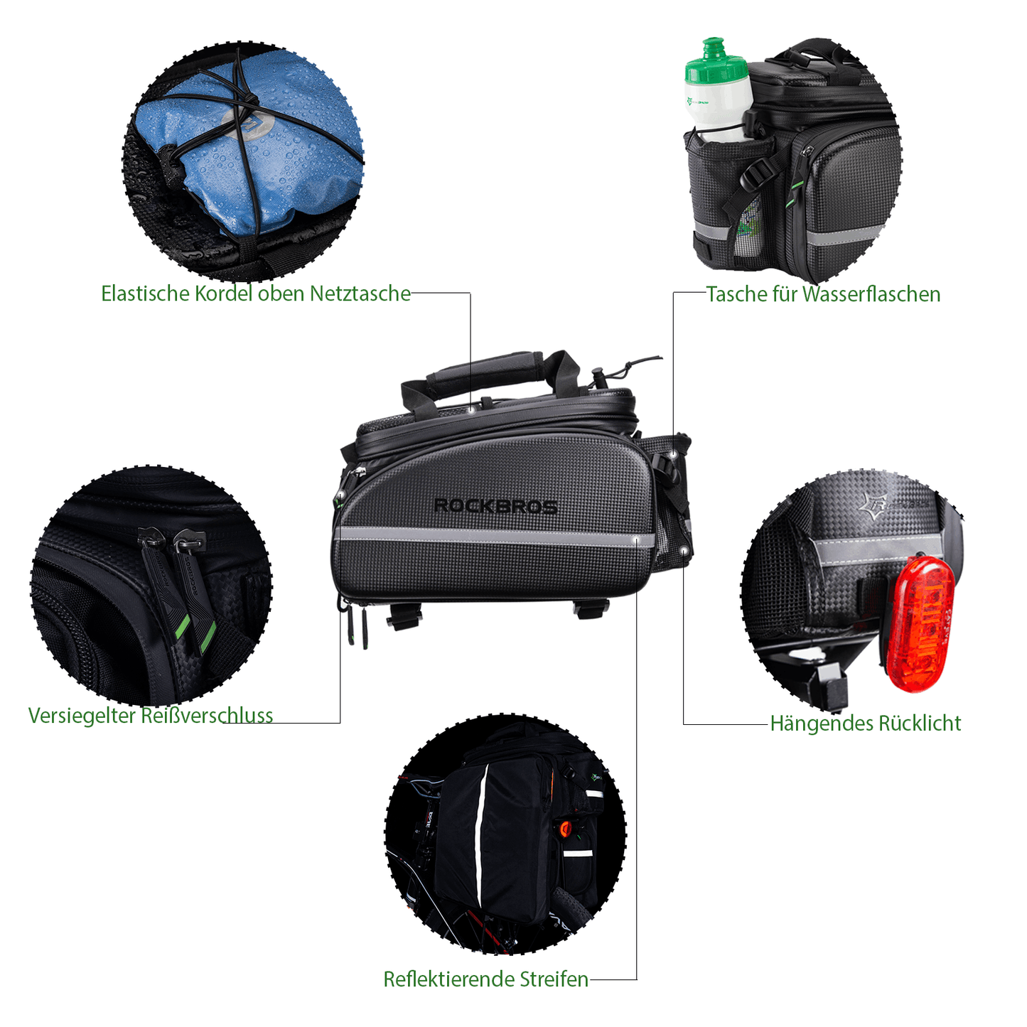 ROCKBROS Bicycle Pannier Bag 10-35L Waterproof Transport Bag