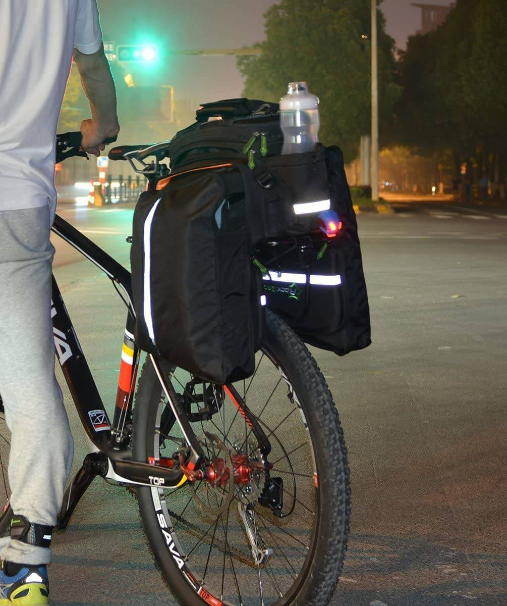 ROCKBROS Bicycle Pannier Bag, Waterproof with Rain Cover, 17-35L