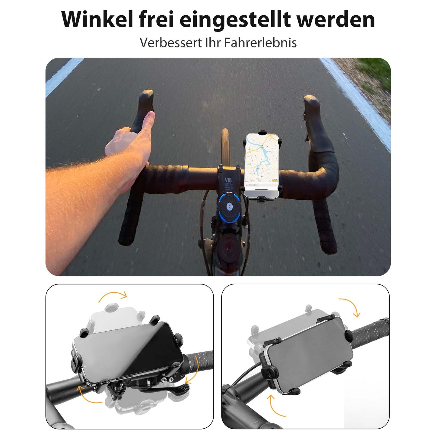 ROCKBROS Fahrrad Handyhalterung 360°Drehbar Motorrad Halterung