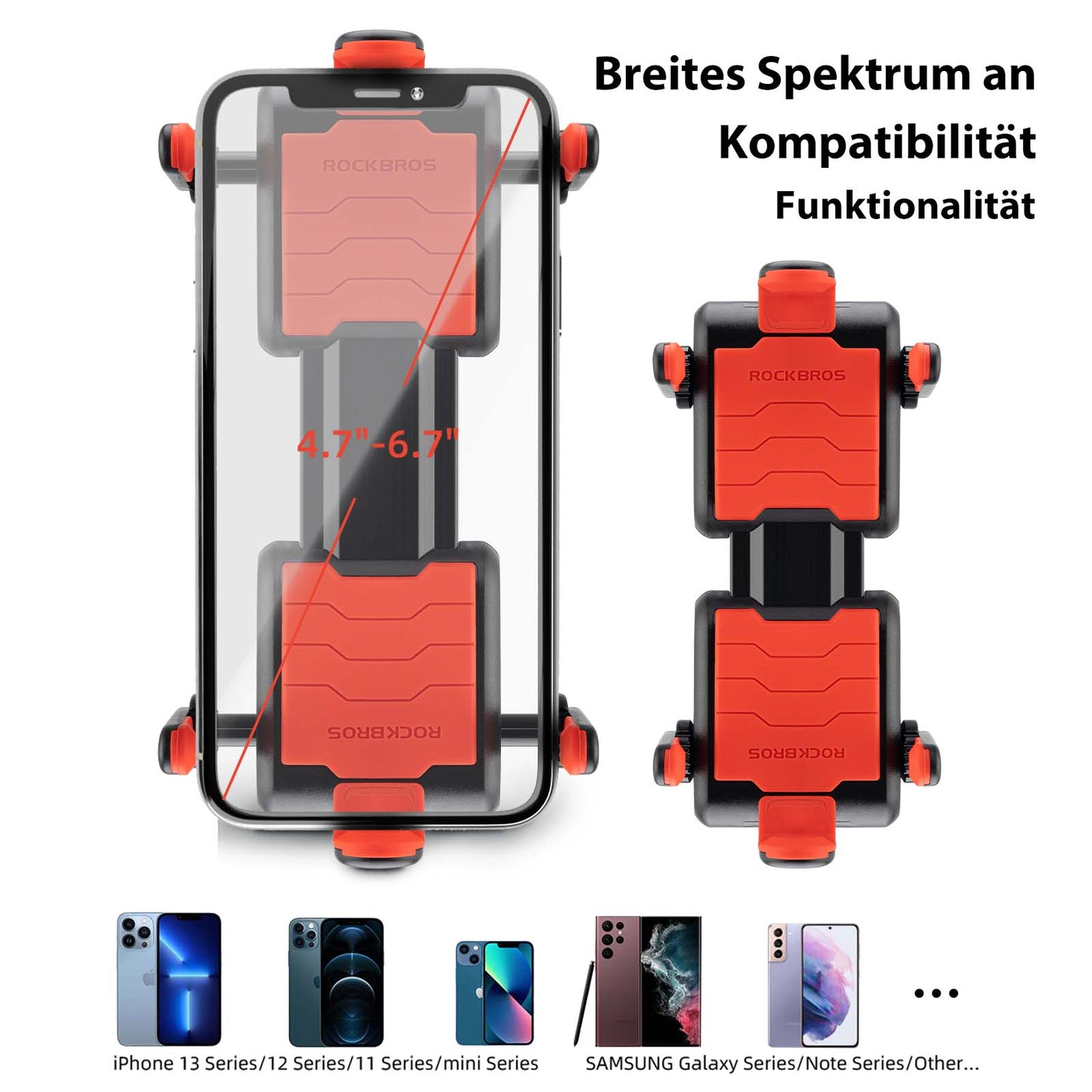 ROCKBROS Fahrrad Handyhalterung 360°Drehbar Motorrad Halterung