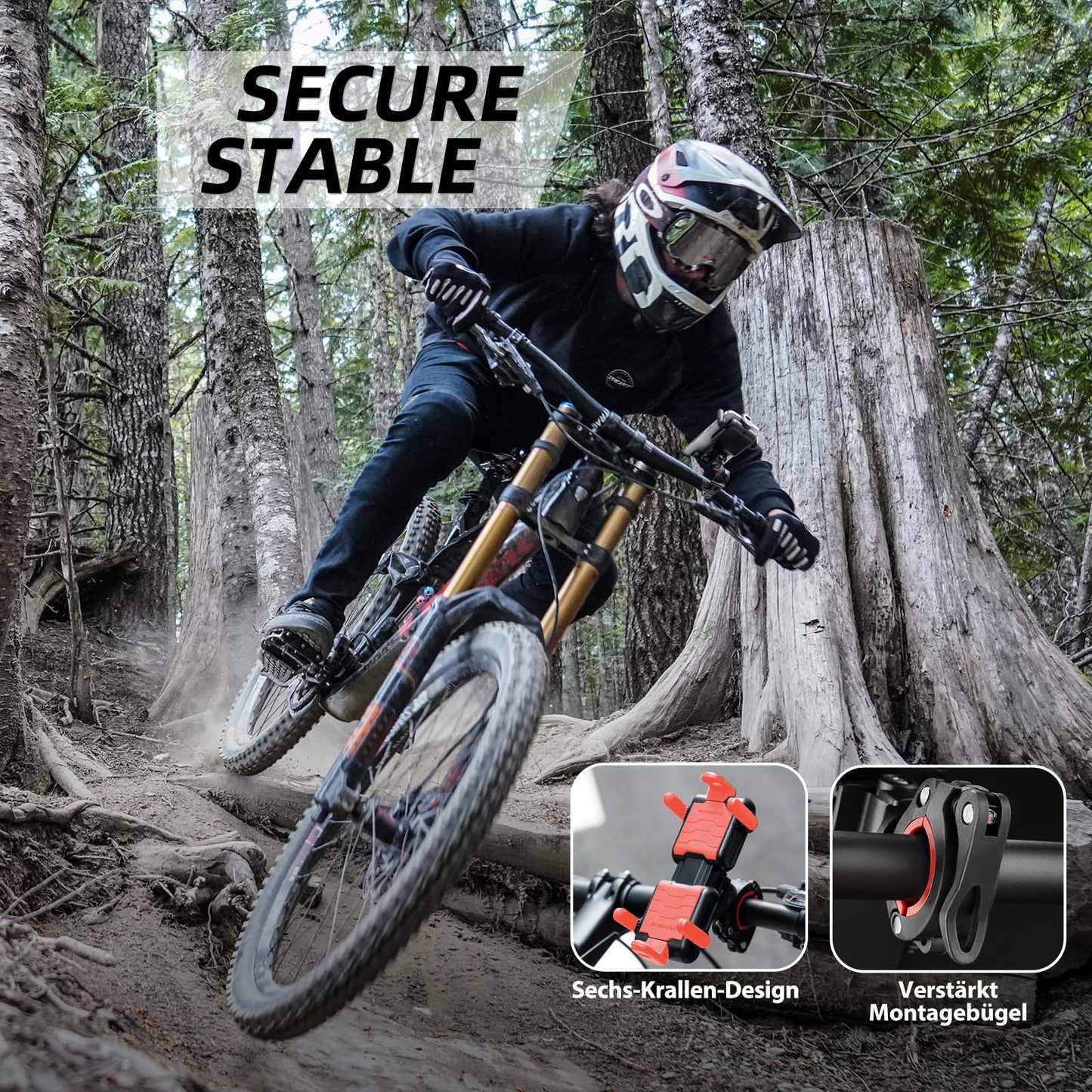 ROCKBROS Fahrrad Handyhalterung 360°Drehbar Motorrad Halterung