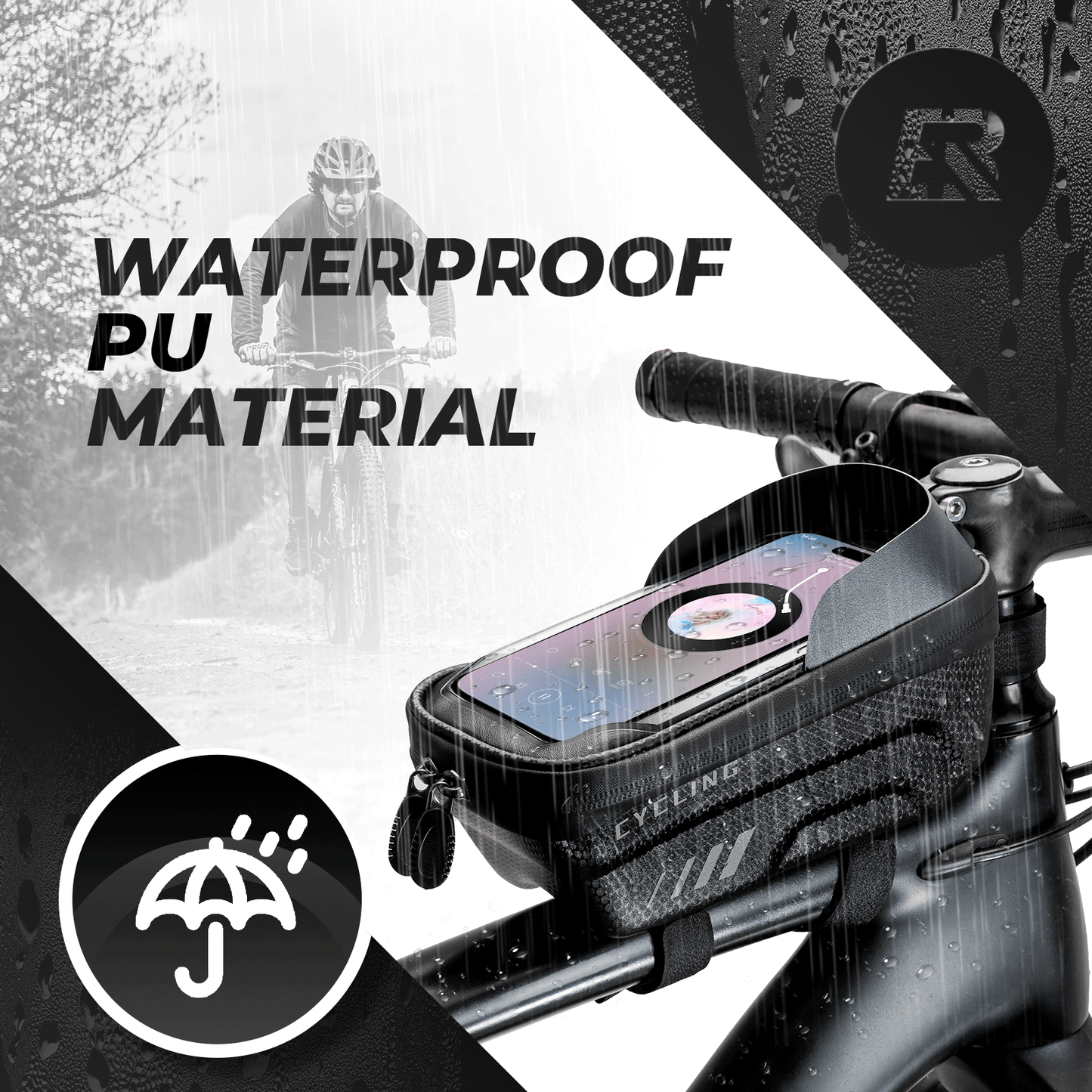 ROCKBROS Bicycle Phone Bag Phone Mount with 6.7 Inch Touchscreen