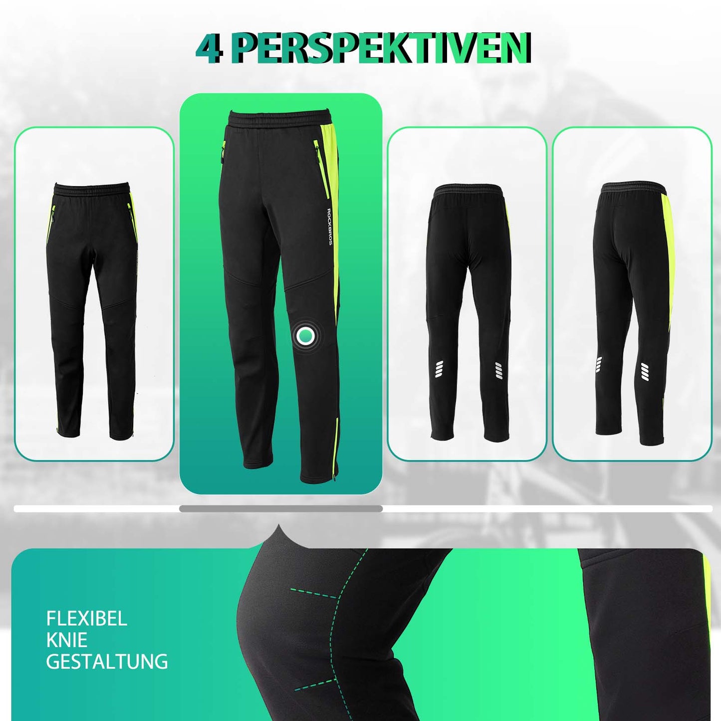 ROCKBROS Cycling Trousers Water-Repellent Cycling Shorts Bright Green