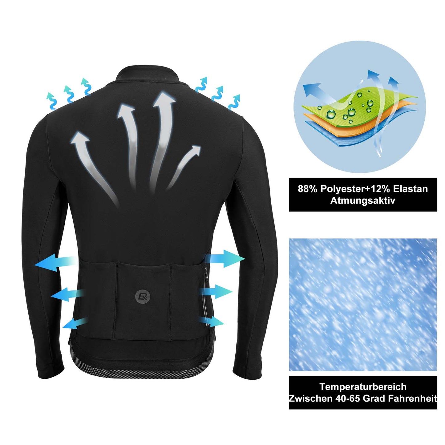 ROCKBROS Fahrrad Jacke Winter Winddichte Fahrradbekleidung Sportlich