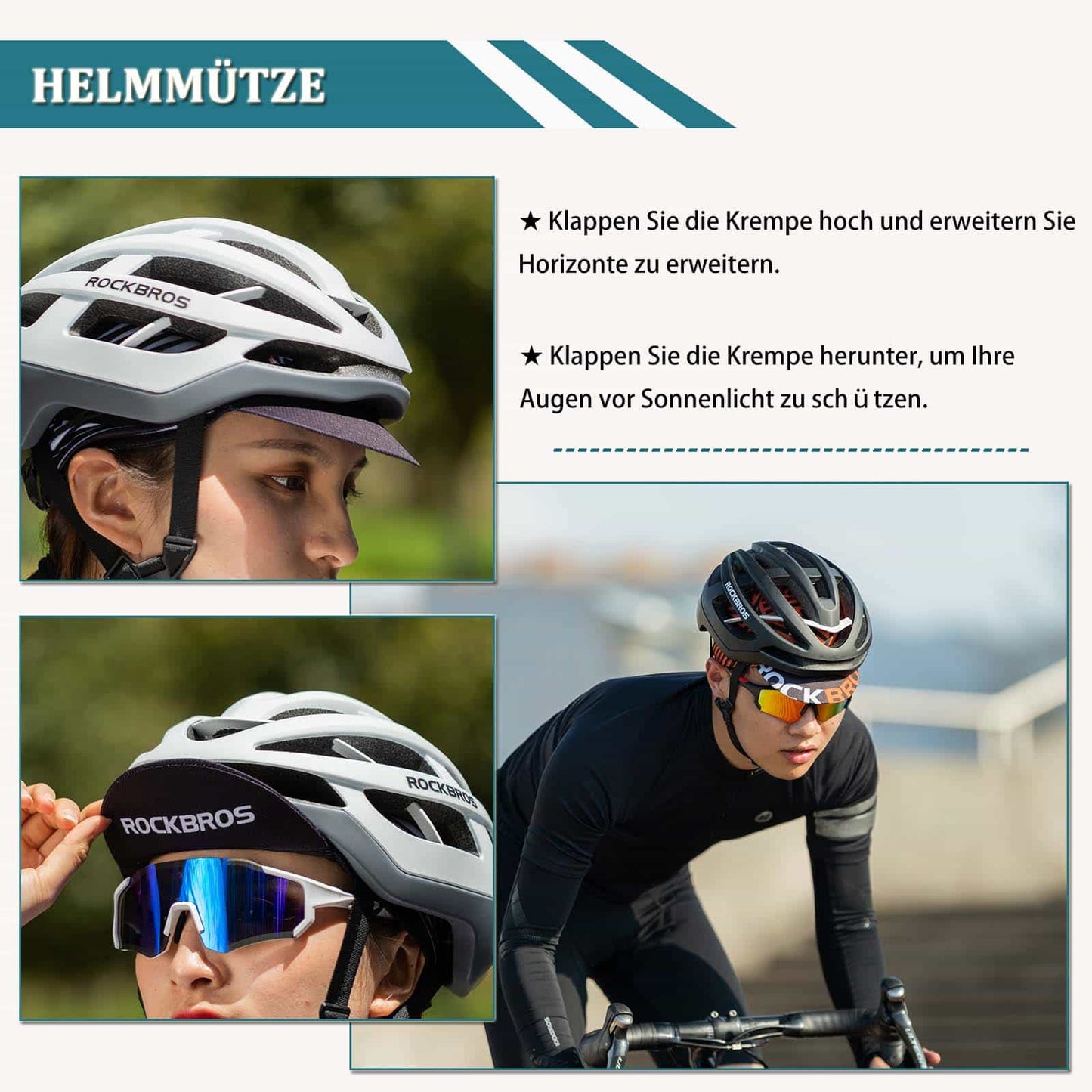 ROCKBROS Cycling Cap UV Protection Sports Hat for Women and Men 54-61 cm