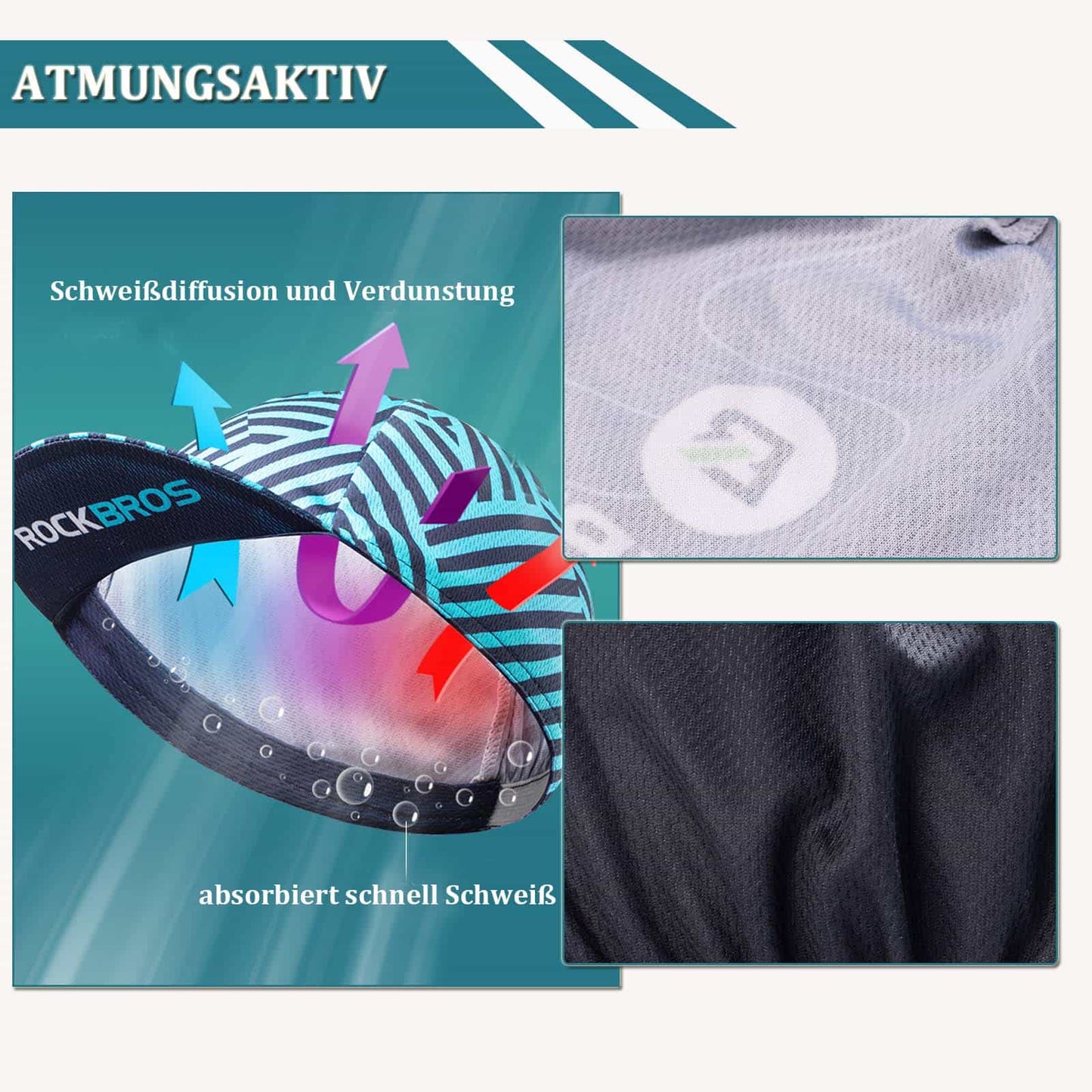 ROCKBROS Cycling Cap UV Protection Sports Hat for Women and Men 54-61 cm