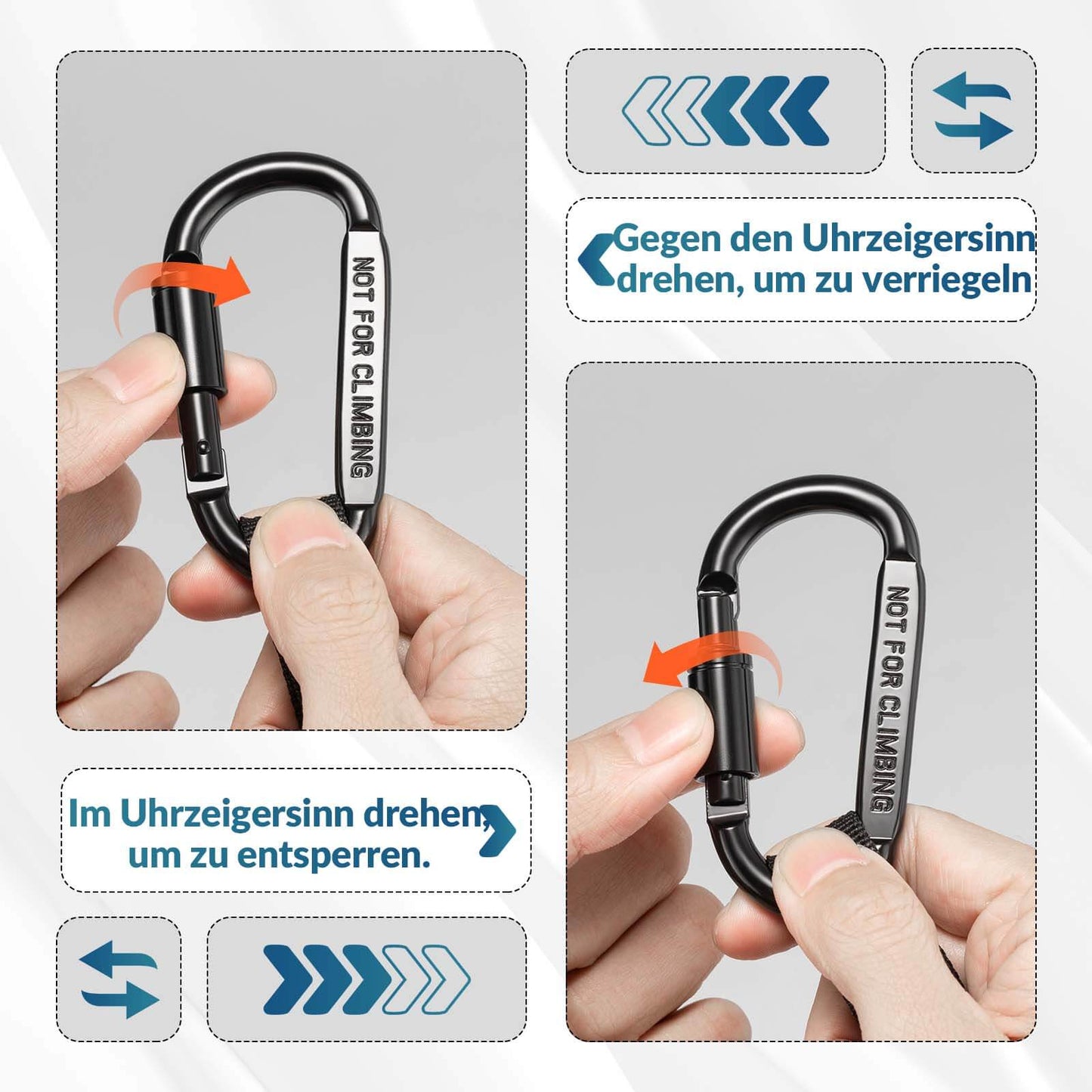 ROCKBROS Bicycle Carabiner Hook Multifunctional with Durable Strap