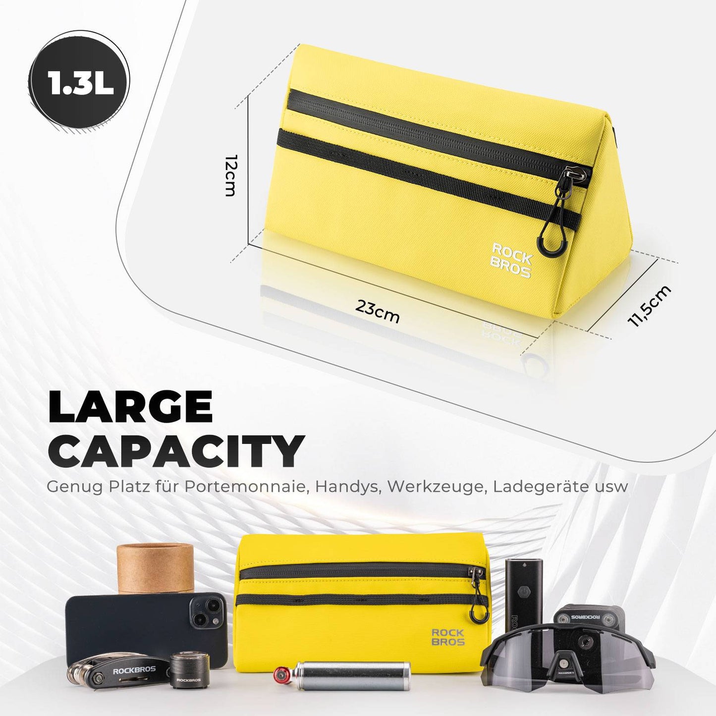 ROCKBROS Bicycle Handlebar Bag, Bicycle Bag, Bicycle Basket, 6 Colors, Approx. 1.3L