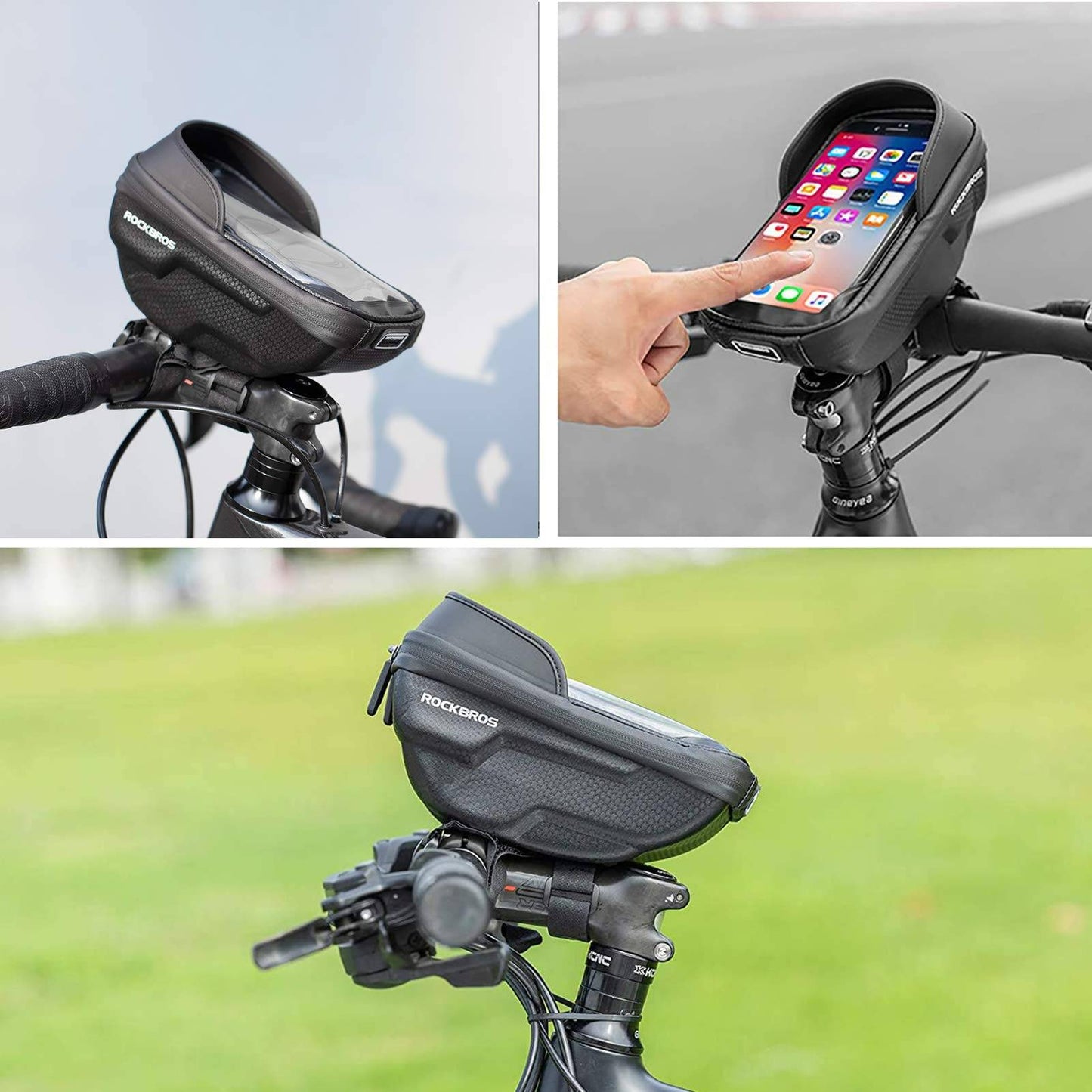 ROCKBROS Fahrrad Lenkertasche Handyhalterung mit TPU Touchscreen