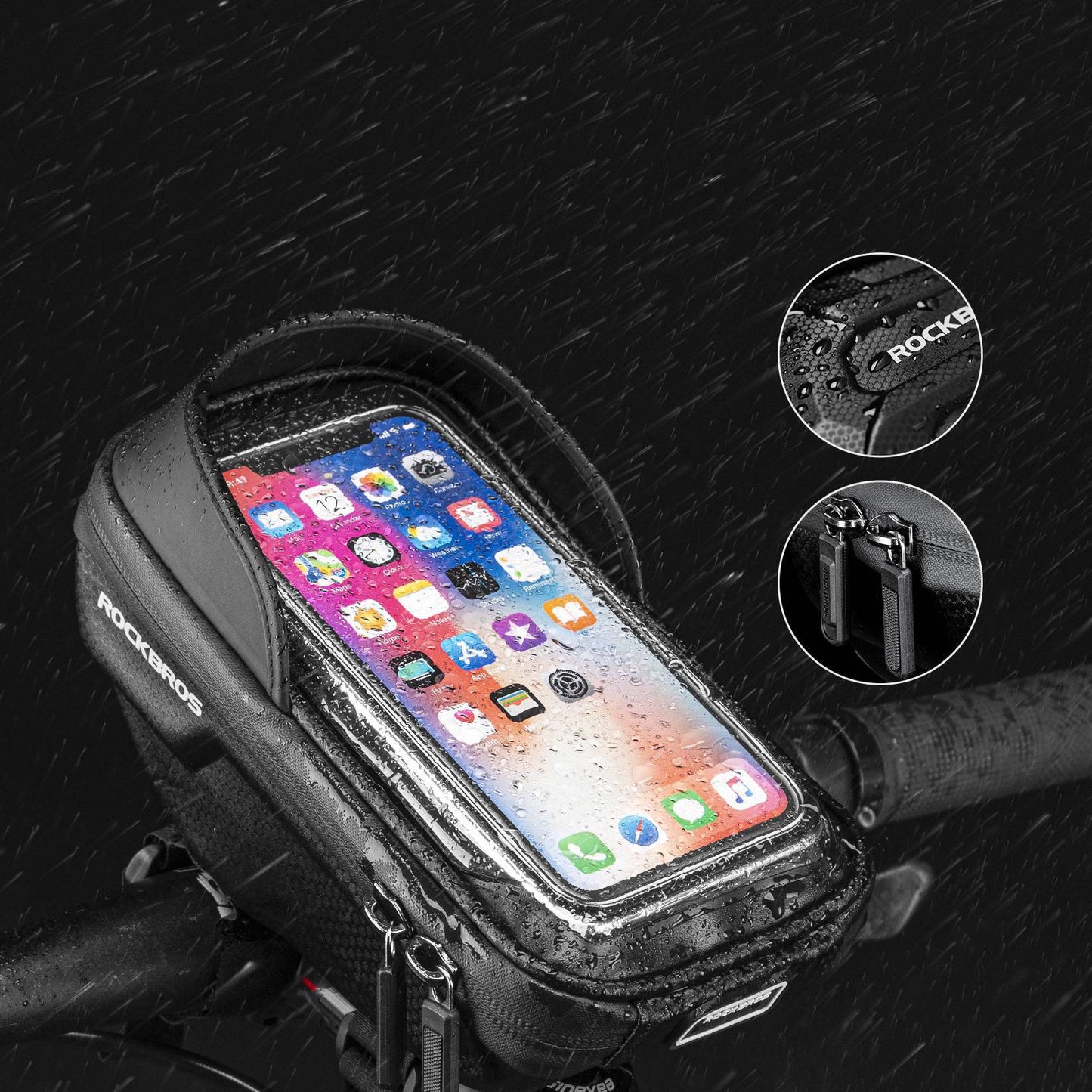 ROCKBROS Fahrrad Lenkertasche Handyhalterung mit TPU Touchscreen