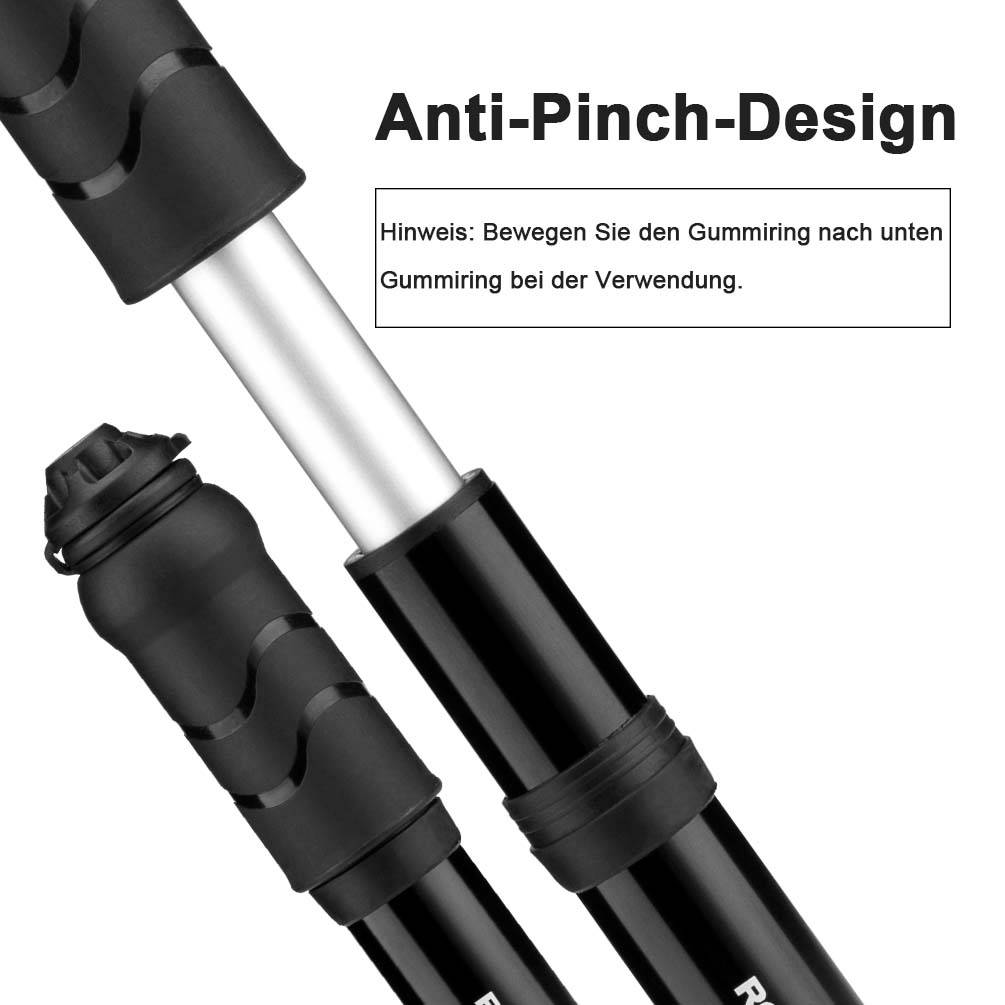 ROCKBROS reiðhjóladæla með 100 PSI loftdælu fyrir Presta og Schrader ventla