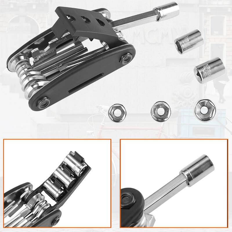 ROCKBROS fjölnotaverkfæri fyrir hjól, 16 í 1, viðgerðarverkfæri 