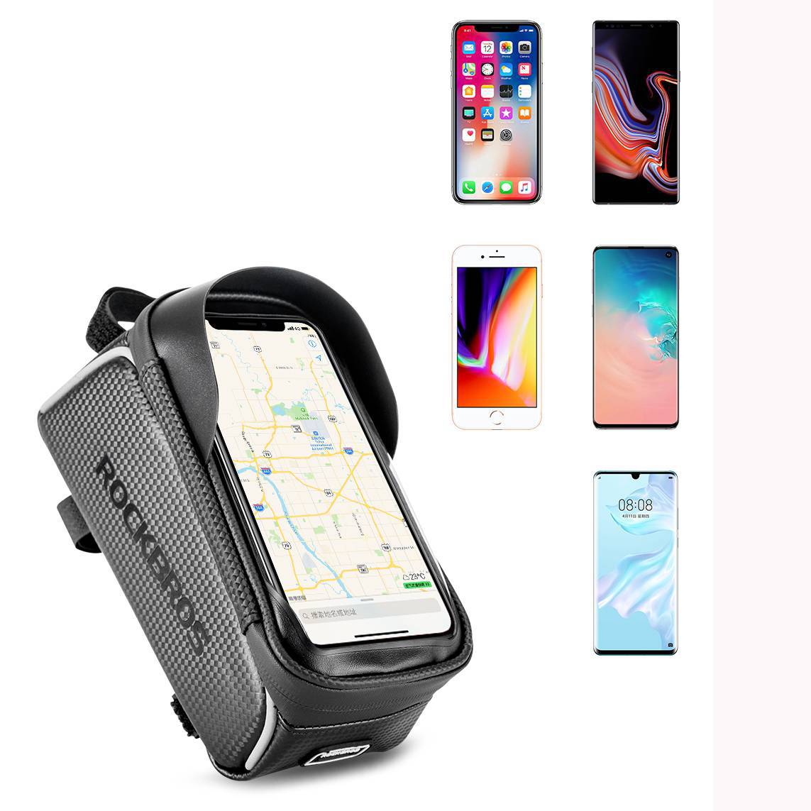 ROCKBROS Fahrrad Oberrohrtasche 6,5 Zoll Touchscreen Wasserdicht