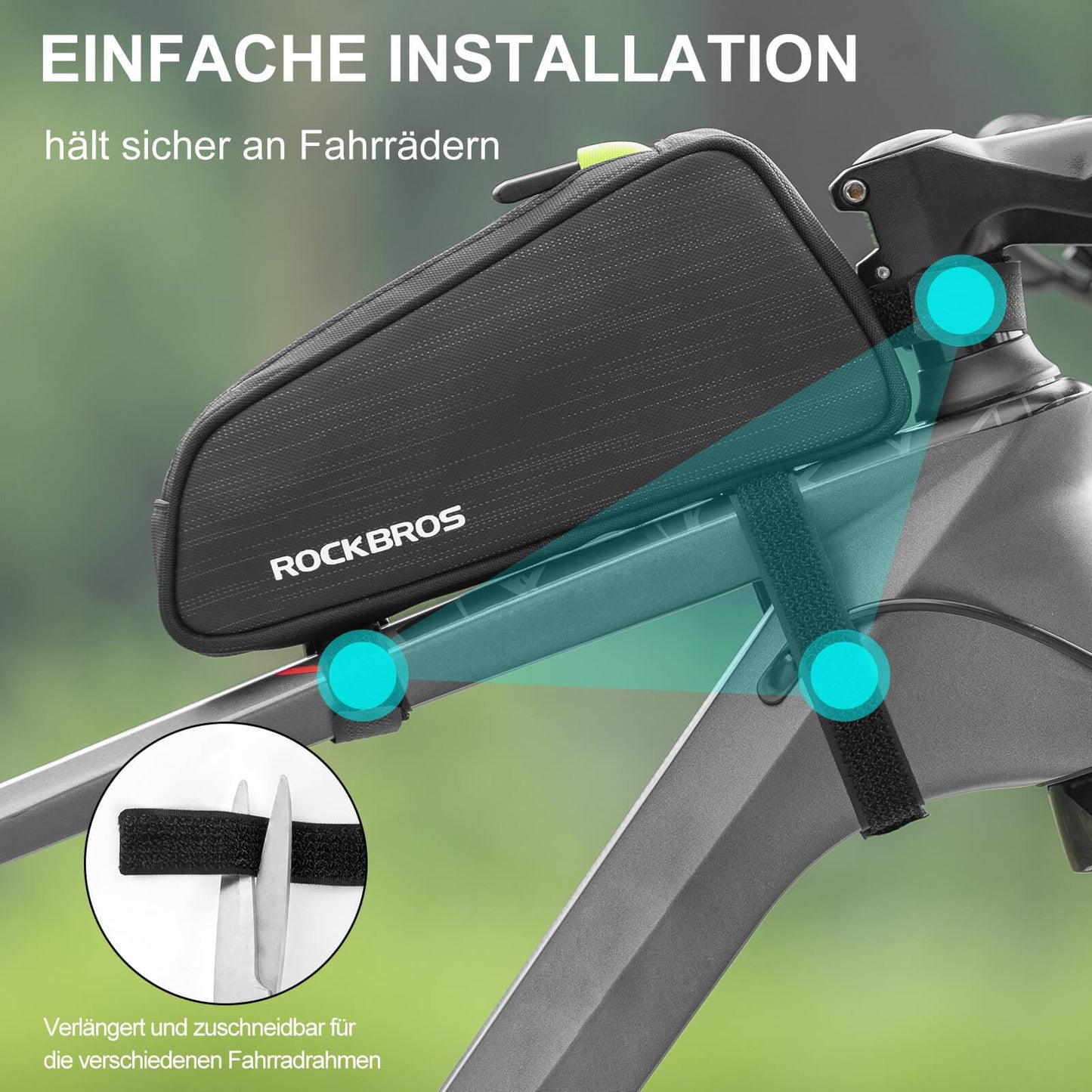 ROCKBROS Fahrrad Oberrohrtasche/Satteltasche 1,1L mit Innenfächern