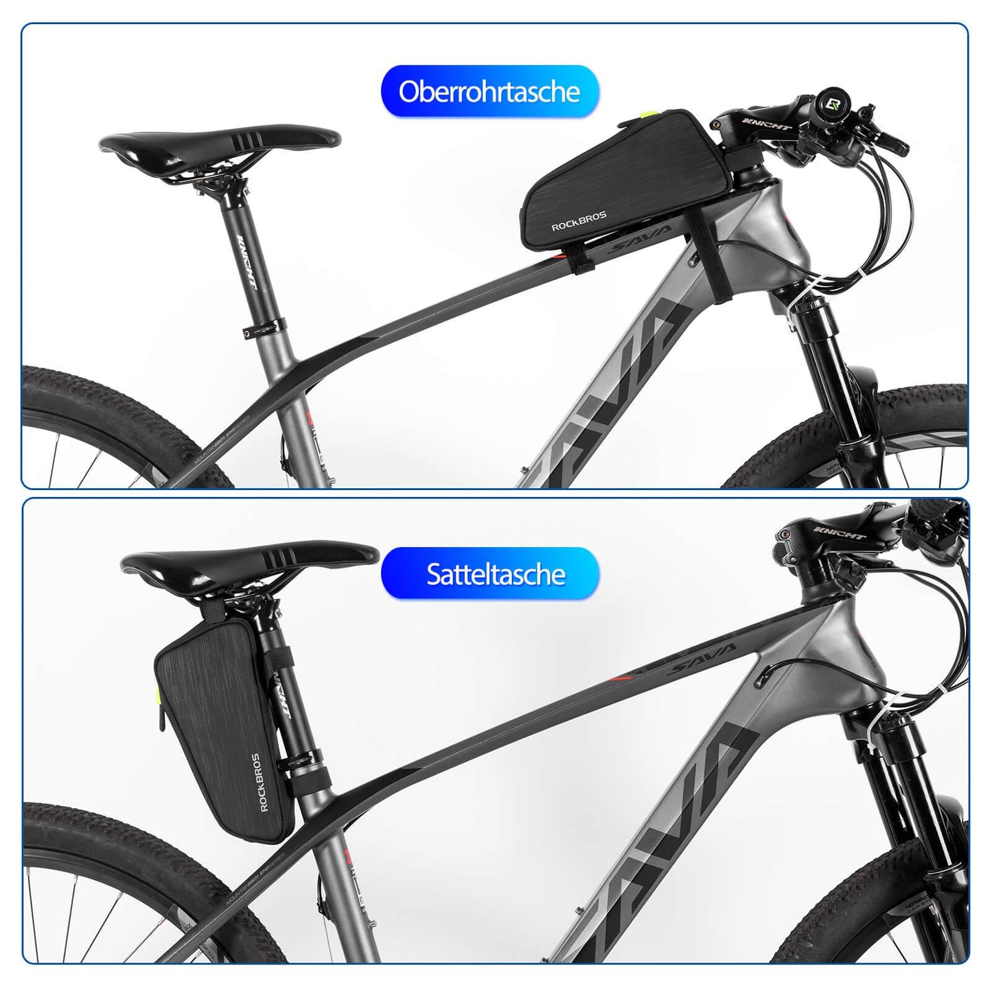 ROCKBROS Fahrrad Oberrohrtasche/Satteltasche 1,1L mit Innenfächern