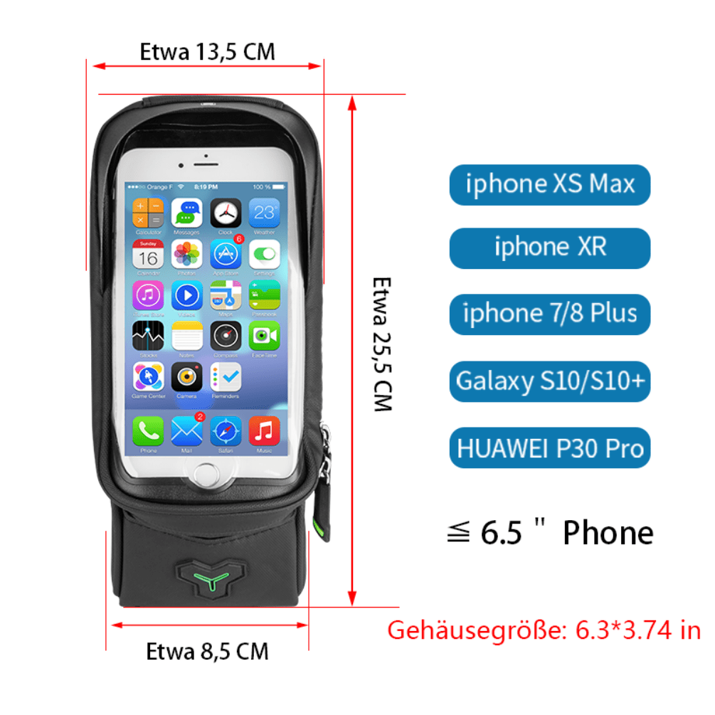 ROCKBROS Bicycle Top Tube Bag Waterproof Phone Bag with Touchscreen