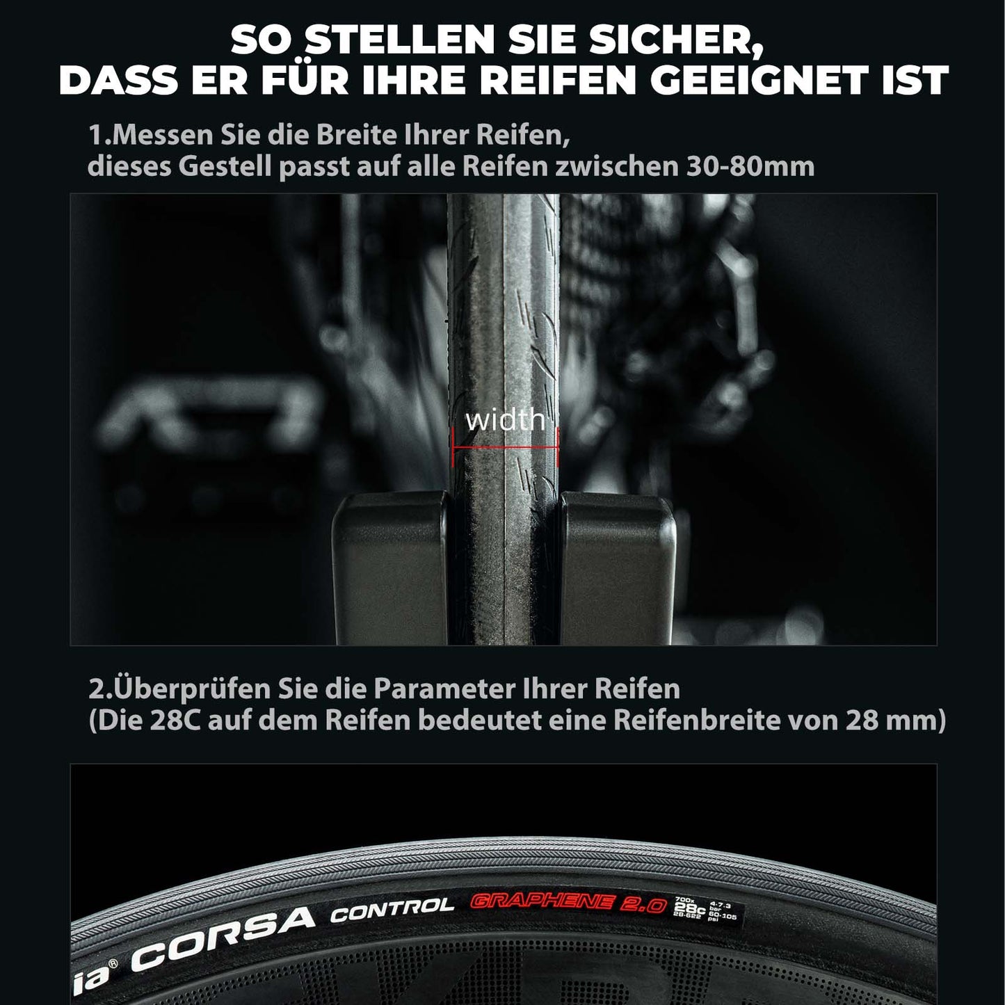 ROCKBROS Bicycle Parking Stand, Adjustable Bicycle Stand for 26–80 mm 