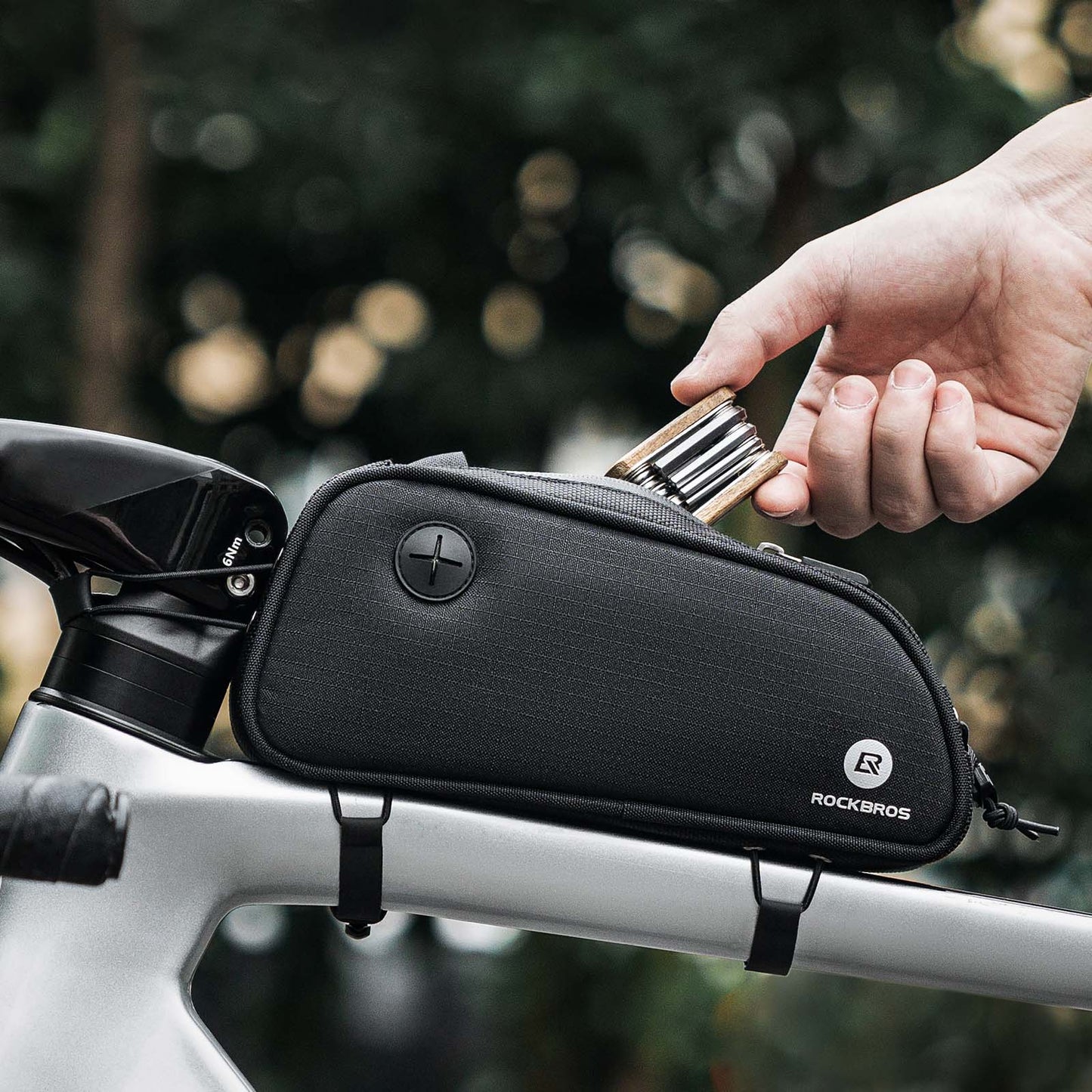 ROCKBROS Bicycle Frame Bag 1.3L MTB Top Tube Bag Black