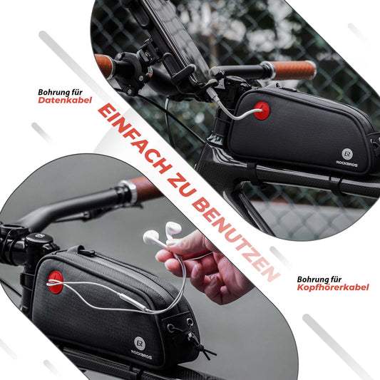 ROCKBROS Bicycle Frame Bag 1.3L MTB Top Tube Bag Black