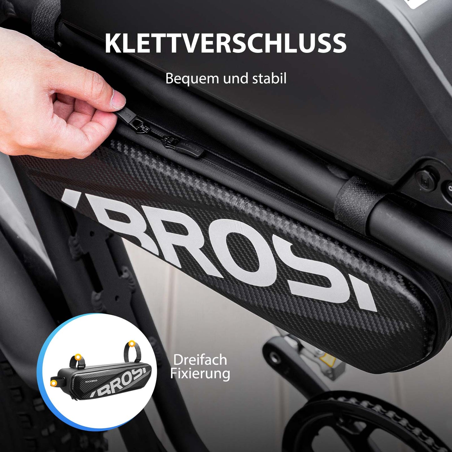 ROCKBROS Fahrrad Rahmentasche Wasserdicht Oberrohr Tasche 4.5L Schwarz