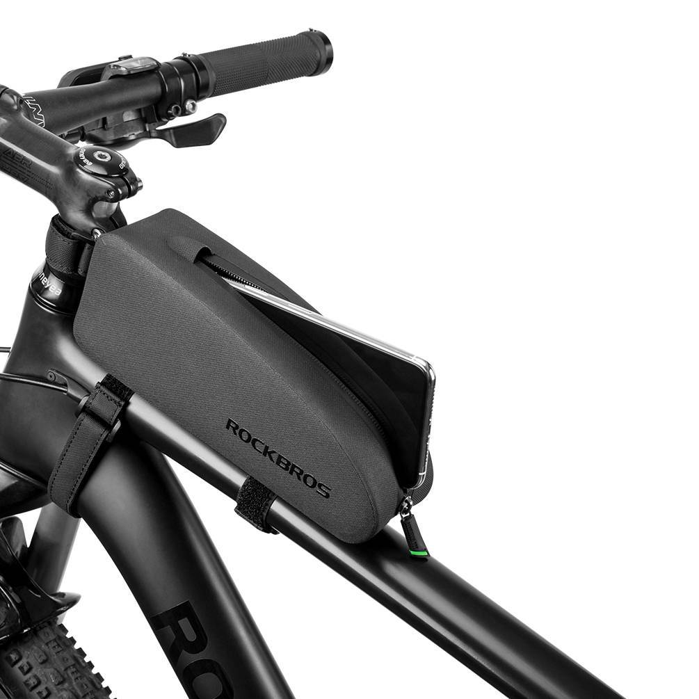 ROCKBROS Bicycle Frame Bag Waterproof Dustproof Black 1L/1.6L