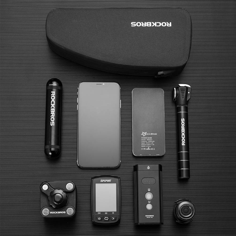 ROCKBROS Bicycle Frame Bag Waterproof Dustproof Black 1L/1.6L