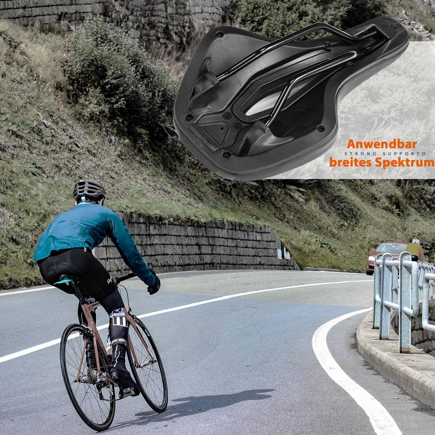 ROCKBROS reiðhjólasæti Ergonomic höggdeyfandi reiðhjólasæti Unisex