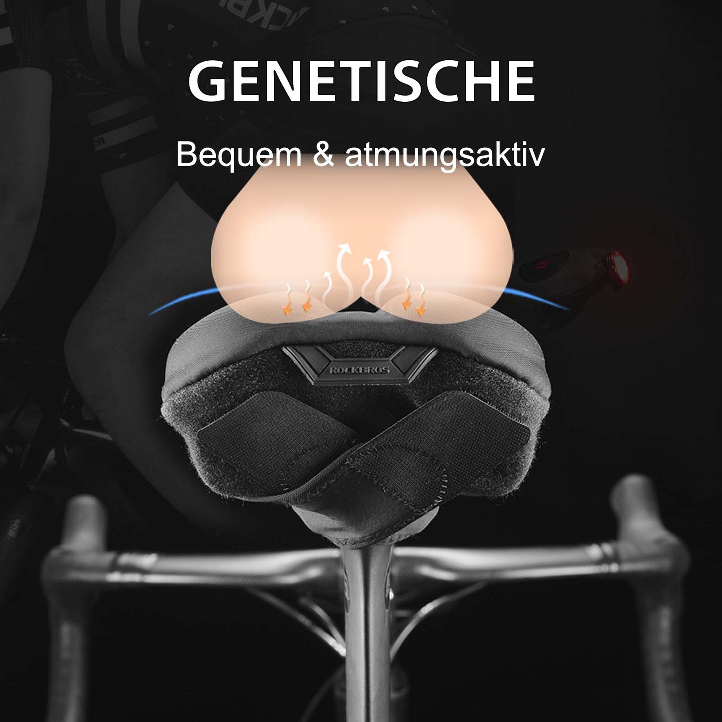 ROCKBROS Hjólreiðasætisáklæði Gel Sætisáklæði Svart