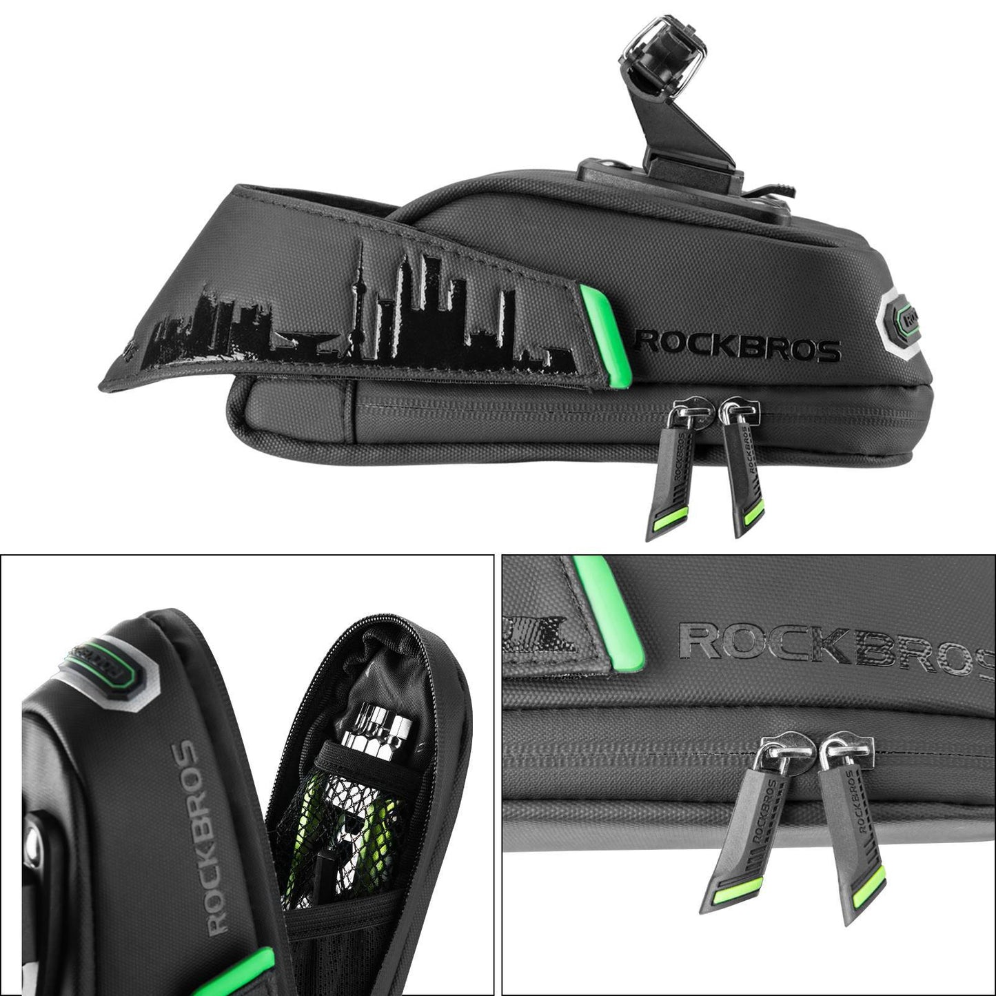 ROCKBROS Fahrrad Satteltasche mit Rücklichthalter wasserdicht 0.7L/0.9L