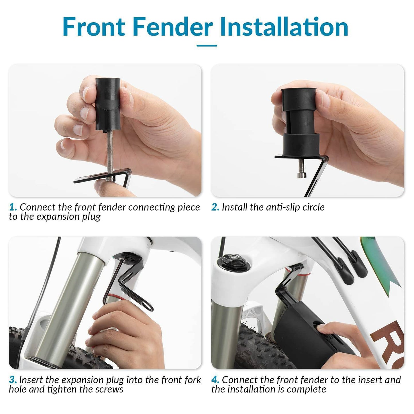 Bicycle mudguard set for mountain bikes, universal splash guard