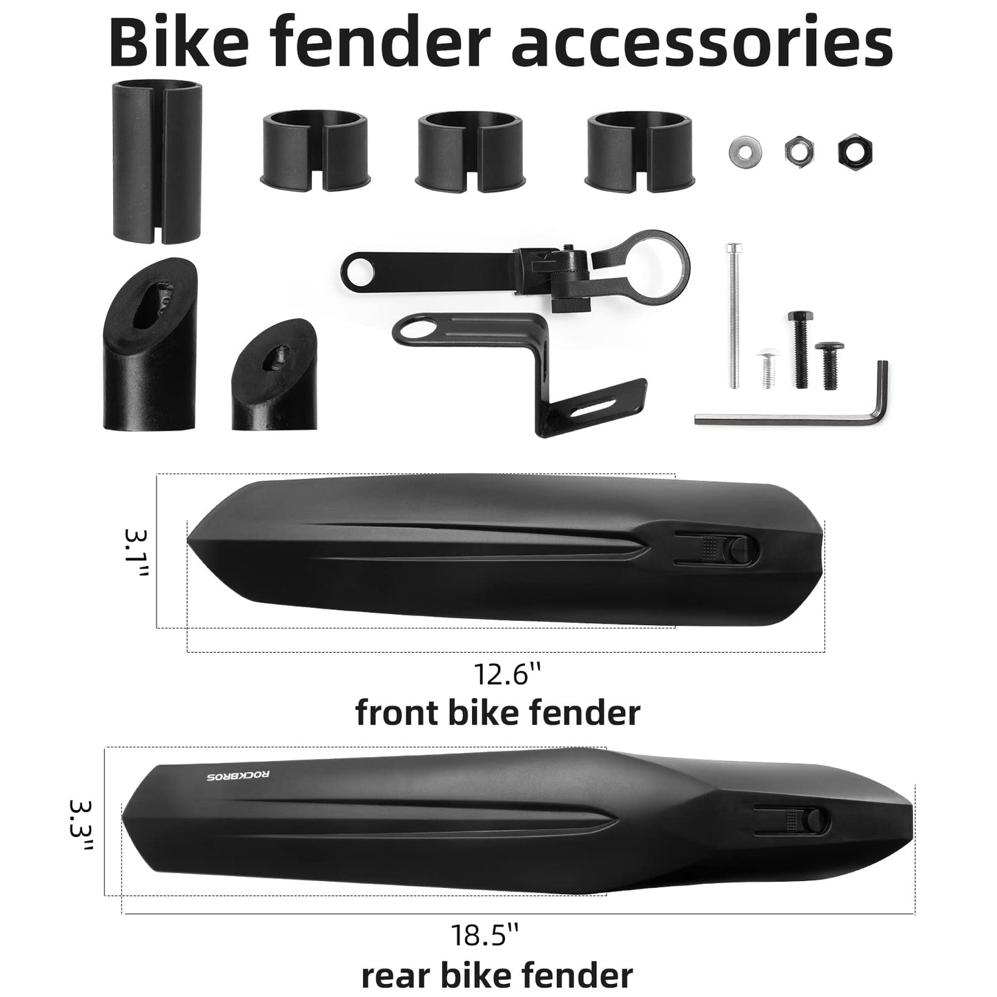 Bicycle mudguard set for mountain bikes, universal splash guard