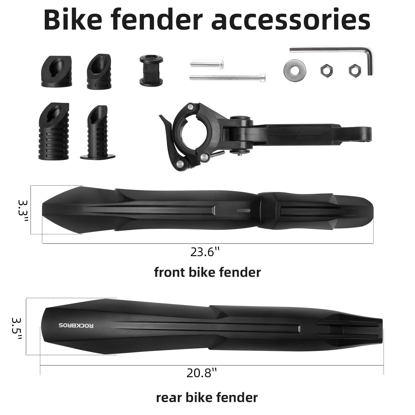 Bicycle mudguard set for mountain bikes, universal splash guard
