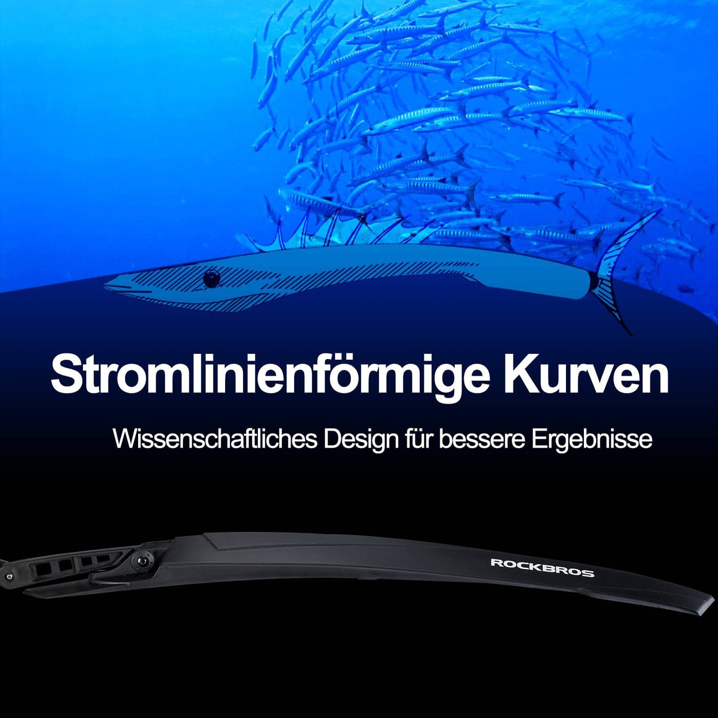 ROCKBROS Hjólhlífarsett fyrir MTB, 26 tommur, svart