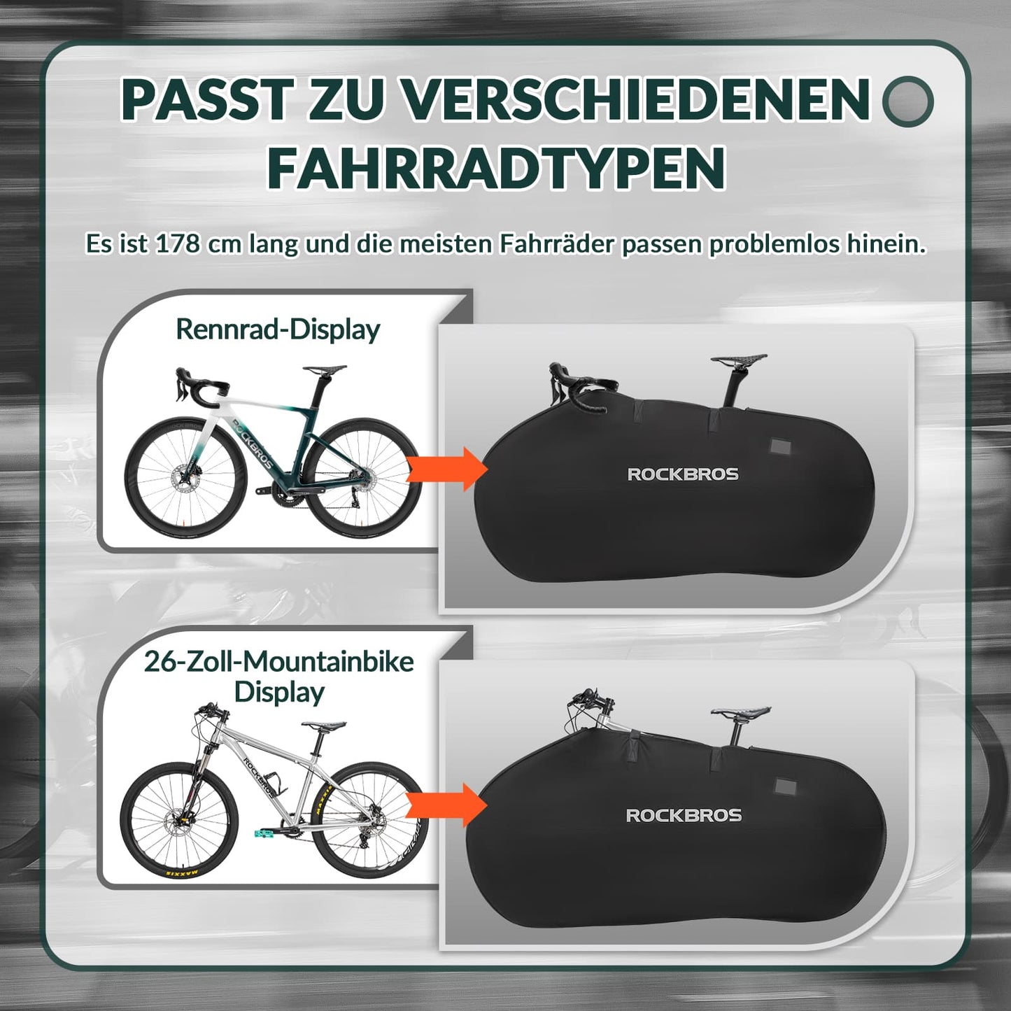 ROCKBROS Fahrrad Transporttasche Wasserdichte Tragetasche für Fahrräder bis 26 Zoll