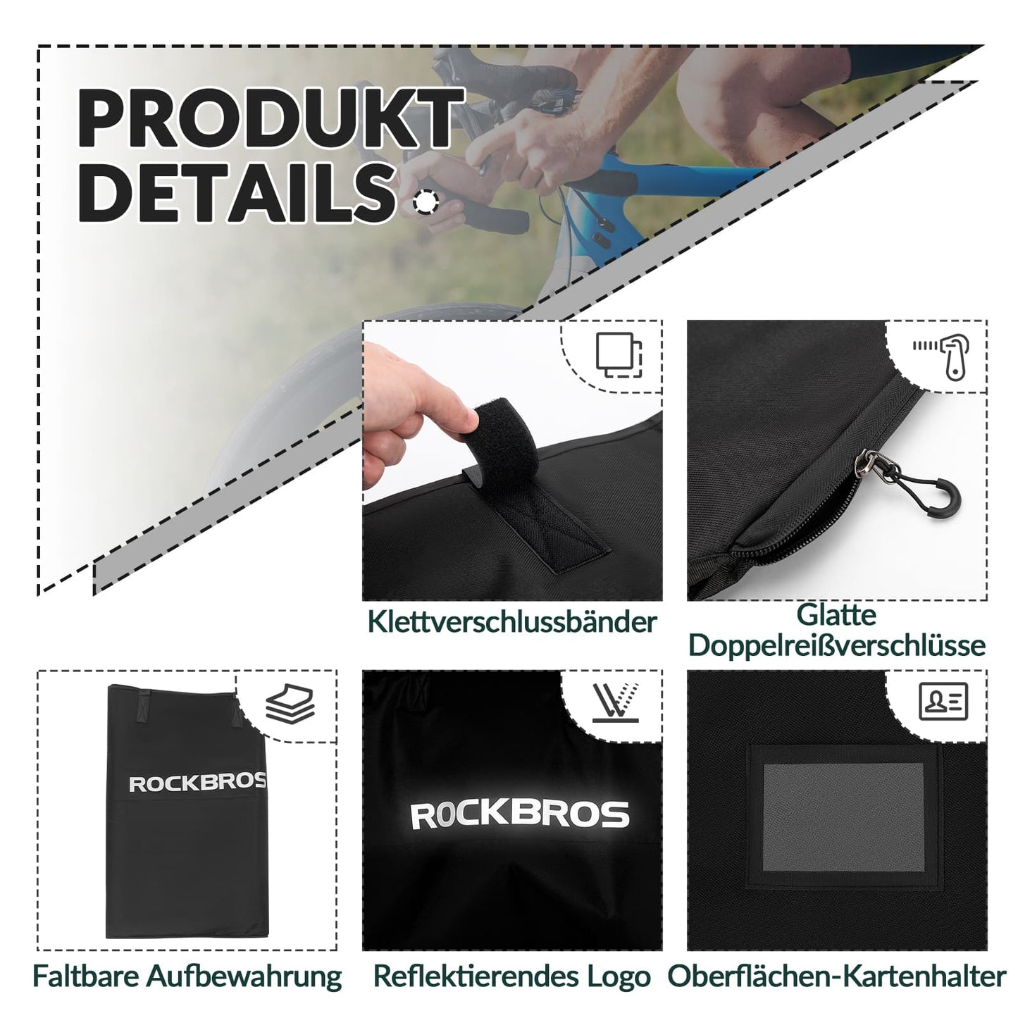 ROCKBROS Fahrrad Transporttasche Wasserdichte Tragetasche für Fahrräder bis 26 Zoll