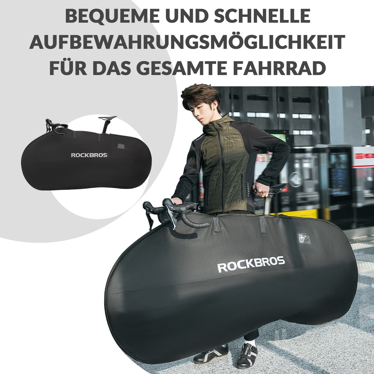 ROCKBROS Fahrrad Transporttasche Wasserdichte Tragetasche für Fahrräder bis 26 Zoll