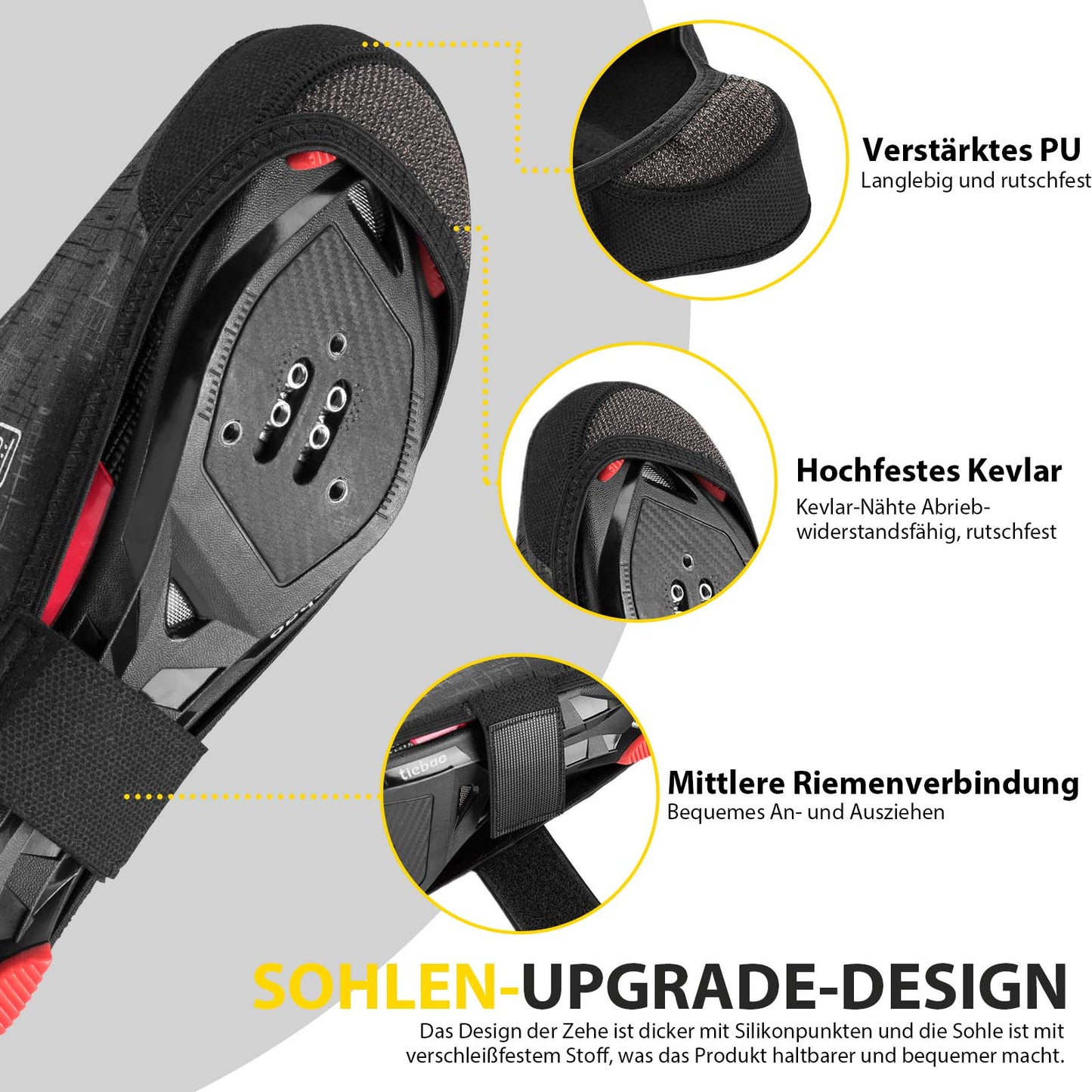 ROCKBROS Fahrrad Überzieher Windfest Wasserabweisend Überschuhe Rennrad MTB Schwarz