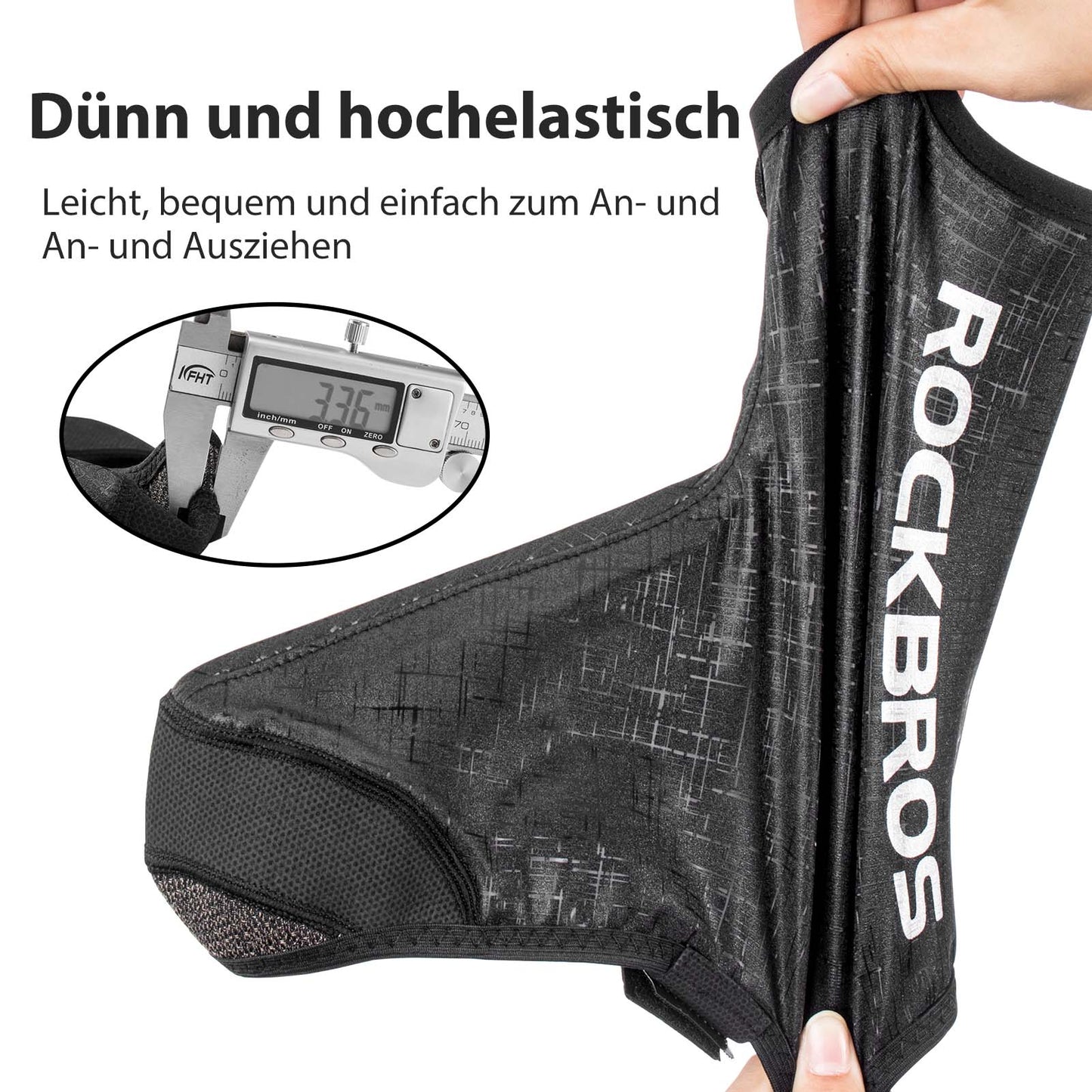 ROCKBROS Fahrrad Überzieher Windfest Wasserabweisend Überschuhe Rennrad MTB Schwarz