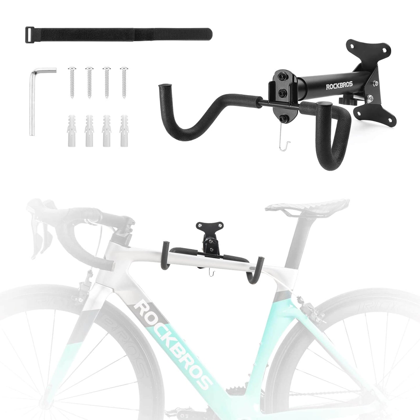 ROCKBROS Bicycle Wall Mount Robust Bicycle Holder Adjustable 15kg 