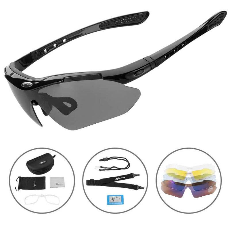 ROCKBROS cycling glasses, polarized sunglasses with 5 interchangeable lenses