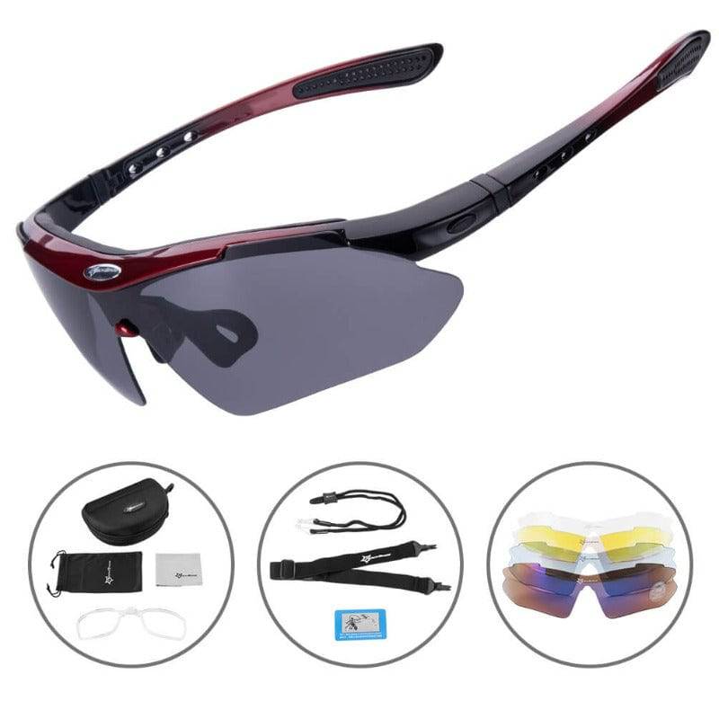 ROCKBROS cycling glasses, polarized sunglasses with 5 interchangeable lenses