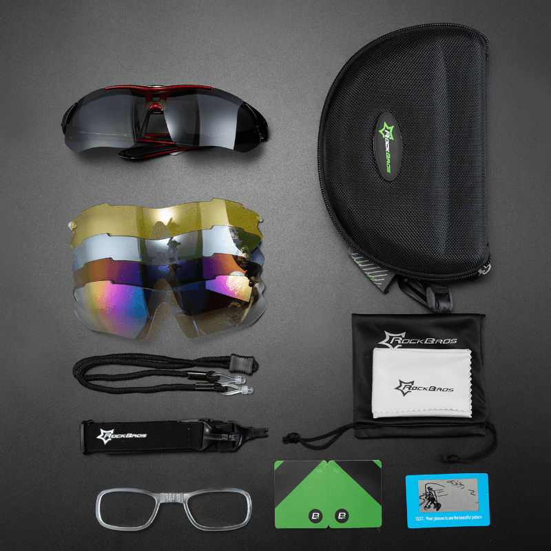 ROCKBROS cycling glasses, polarized sunglasses with 5 interchangeable lenses