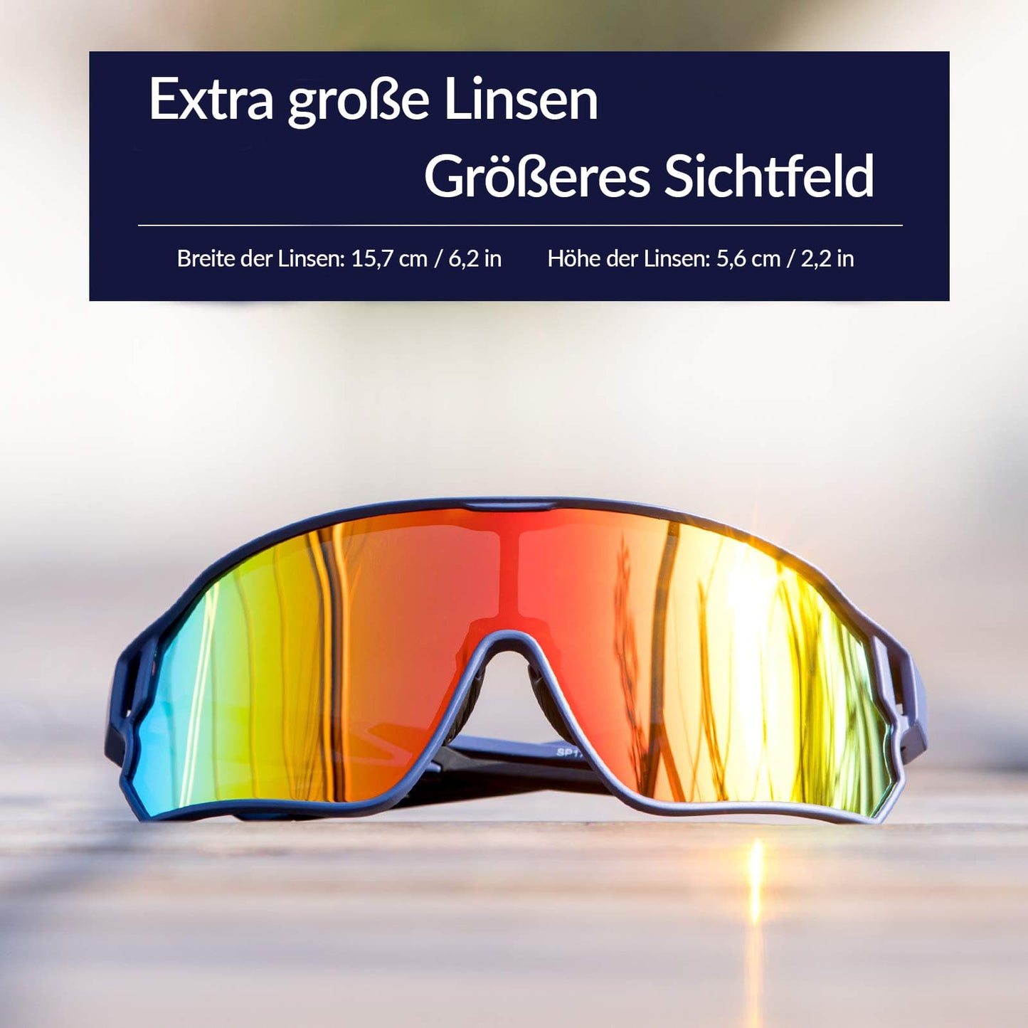 ROCKBROS Fahrradbrille Polarisierte Sportsbrille mit UV-Schutz