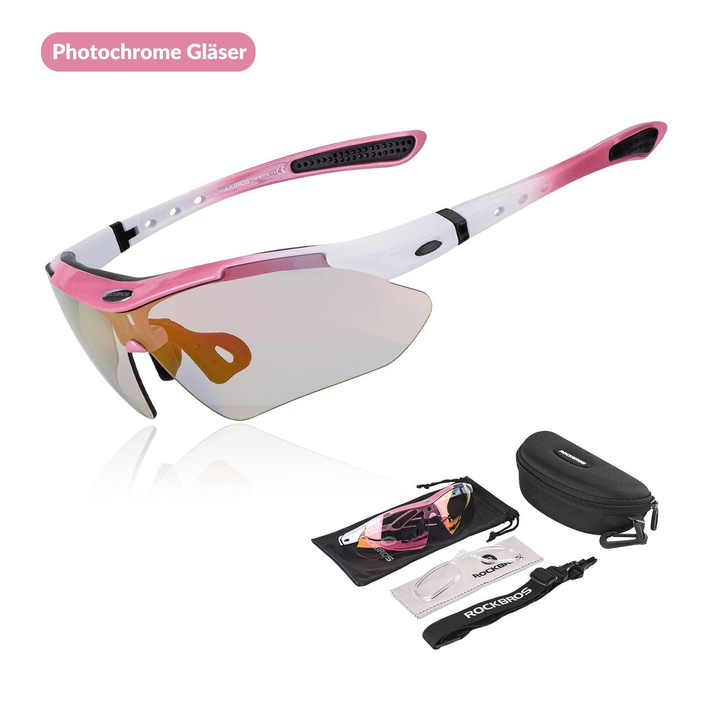 ROCKBROS Fahrradbrille Selbsttönend Brille Sonnenbrille UV 400 Schutz