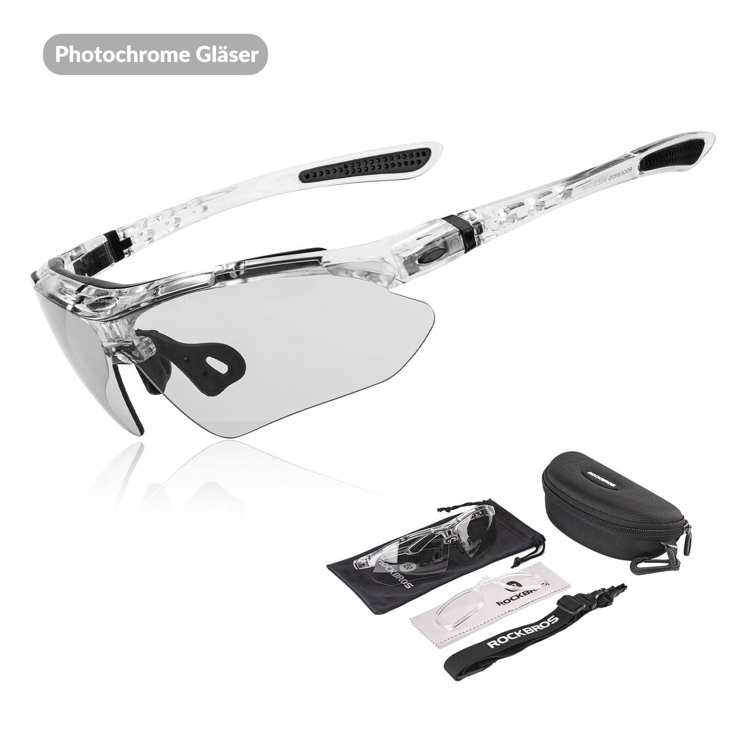 ROCKBROS Fahrradbrille Selbsttönend Brille Sonnenbrille UV 400 Schutz