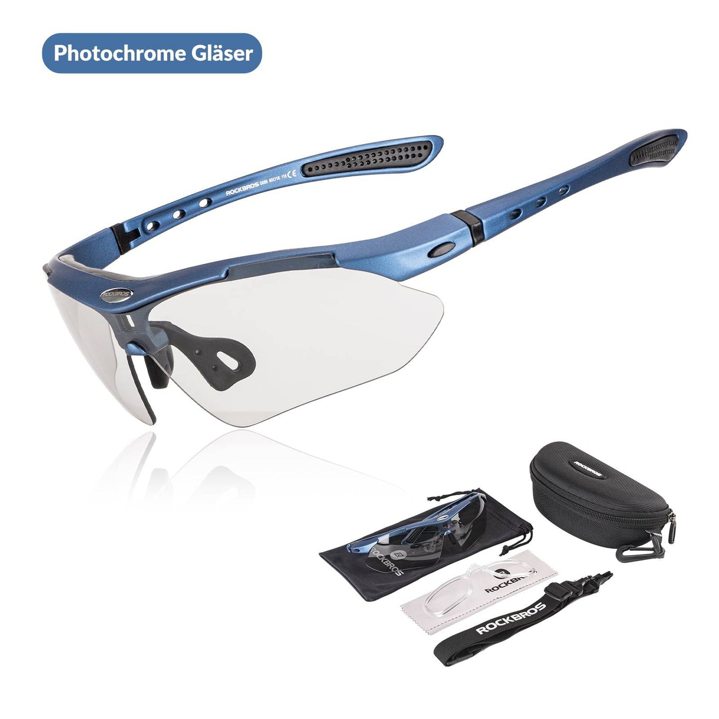 ROCKBROS Fahrradbrille Selbsttönend Brille Sonnenbrille UV 400 Schutz