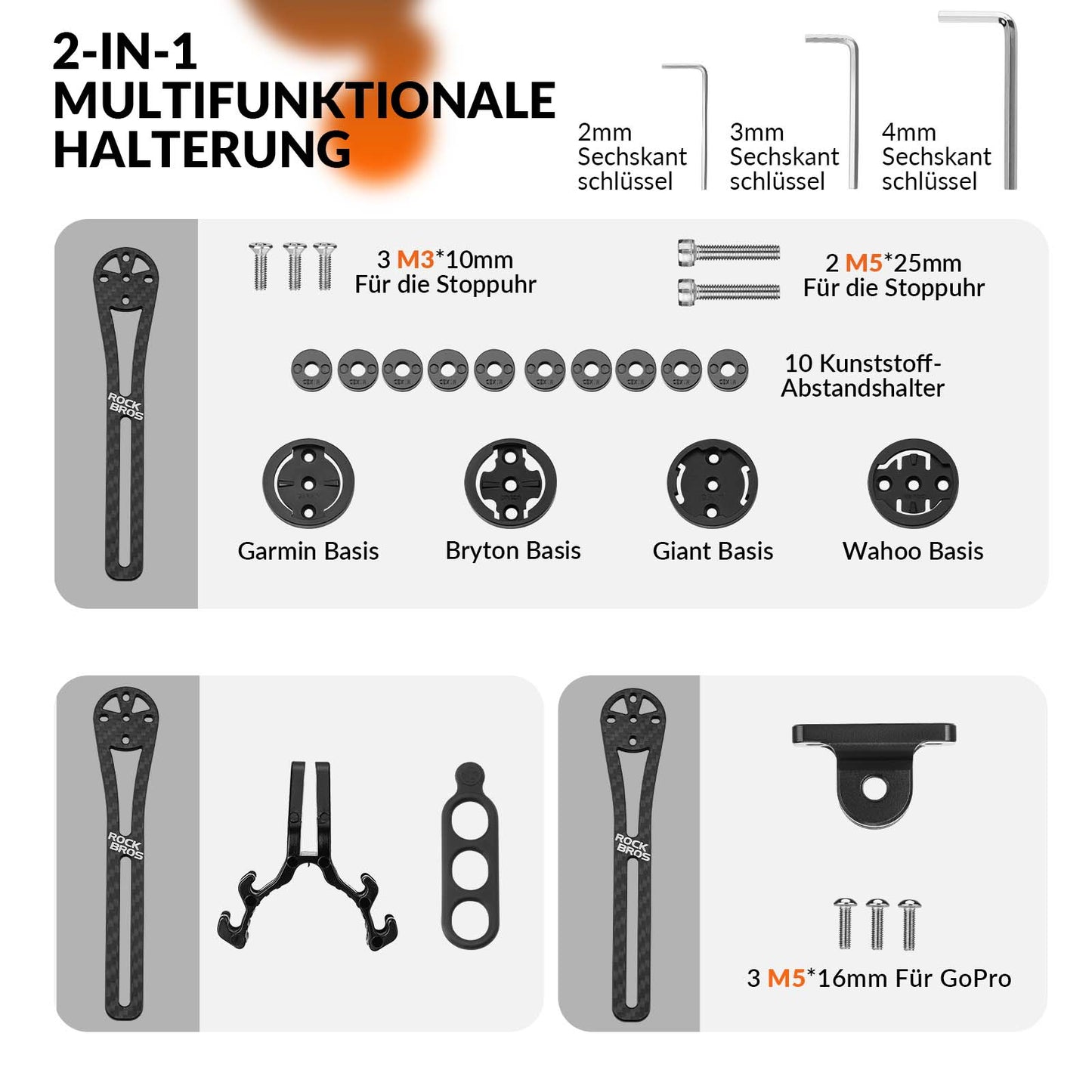 Festing fyrir stýri á hjólatölvu fyrir Garmin/Wahoo/Bryton/Giant